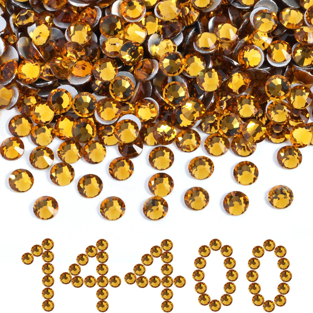 Beadsland Flatback Topaz Rhinestones SS6 1.9-2.1mm | 14,400pc Bulk for Nails & Crafts