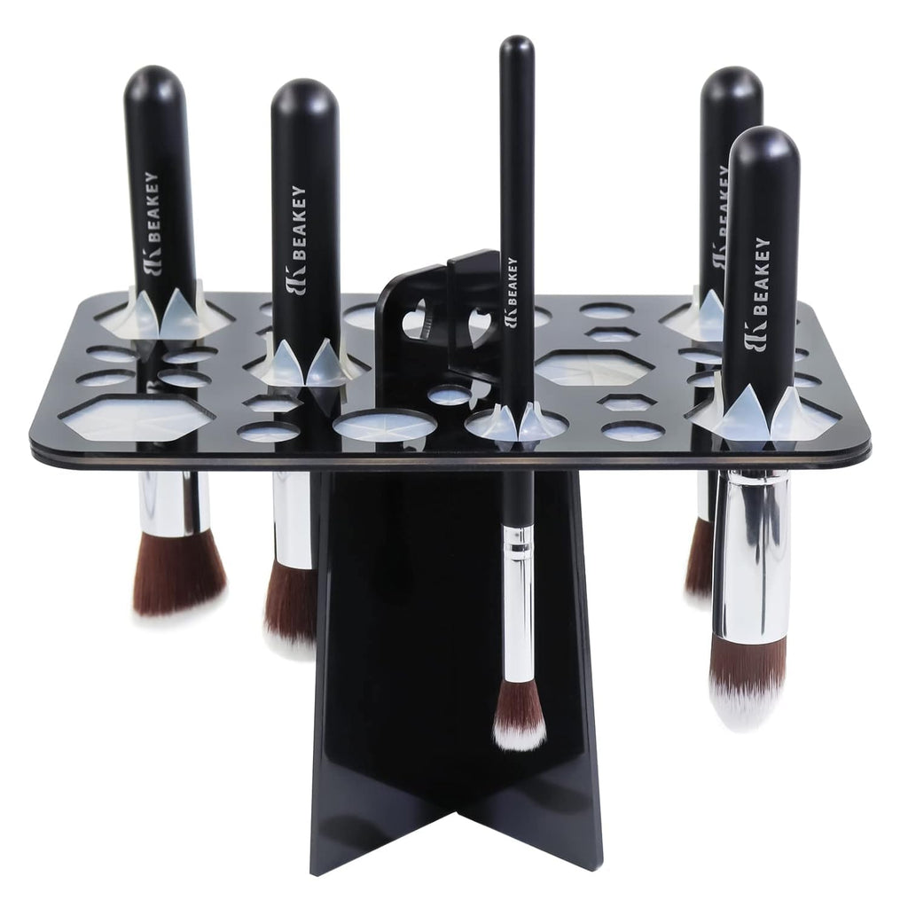 BEAKEY 28-Hole Collapsible Makeup Brush Drying Rack – Black