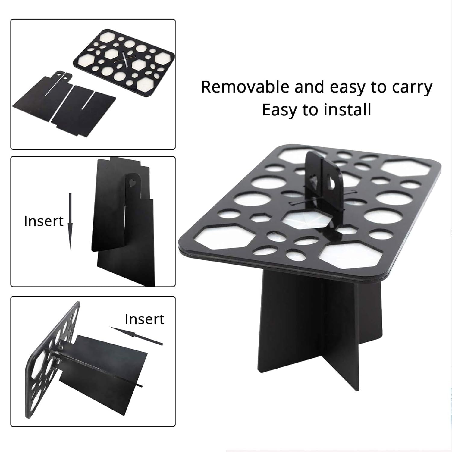 BEAKEY 28-Hole Collapsible Makeup Brush Drying Rack – Black