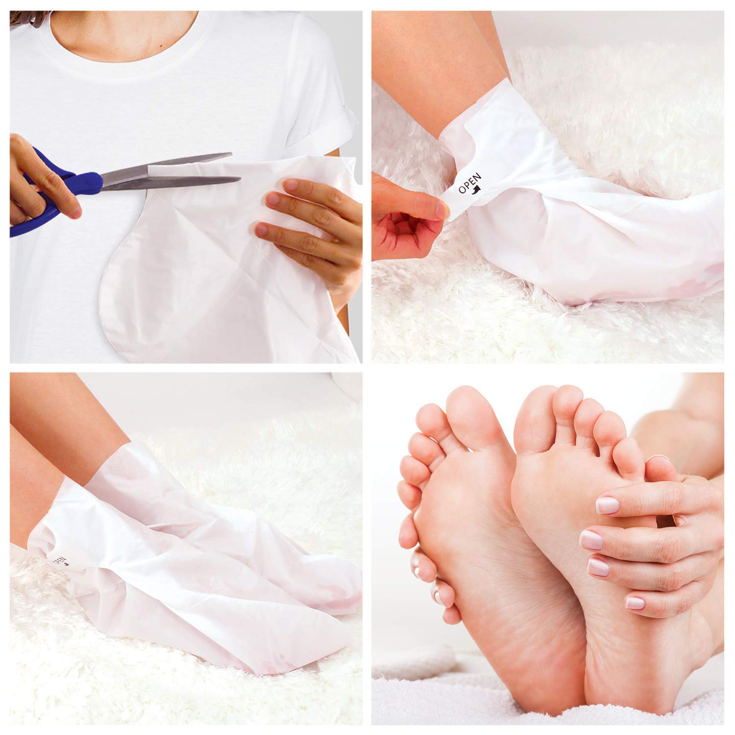 Bealuz Foot Peel Mask – 2 Pairs Exfoliating Booties for Softer Feet in 1-2 Weeks (Lavender)