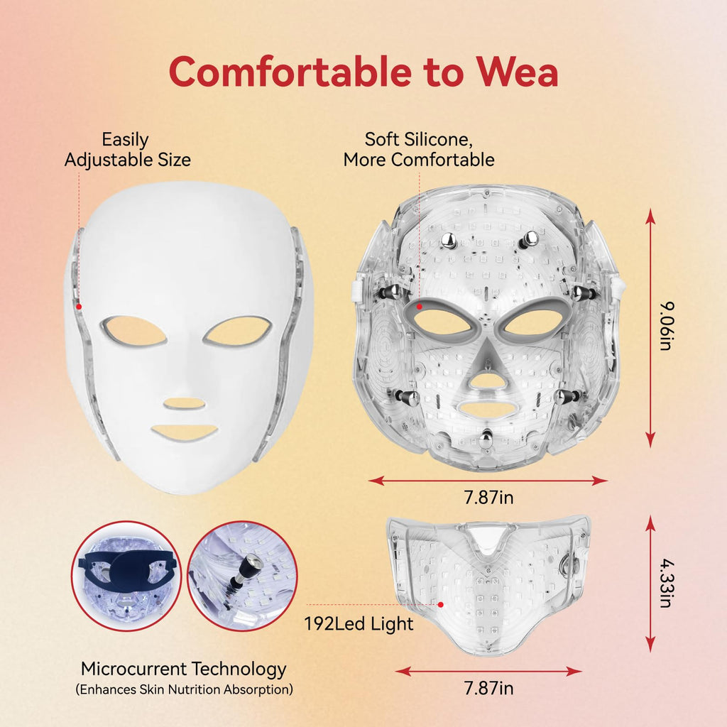 BeaRay LED Face Mask: 7-Color Light Therapy for Skin Vitality at Home