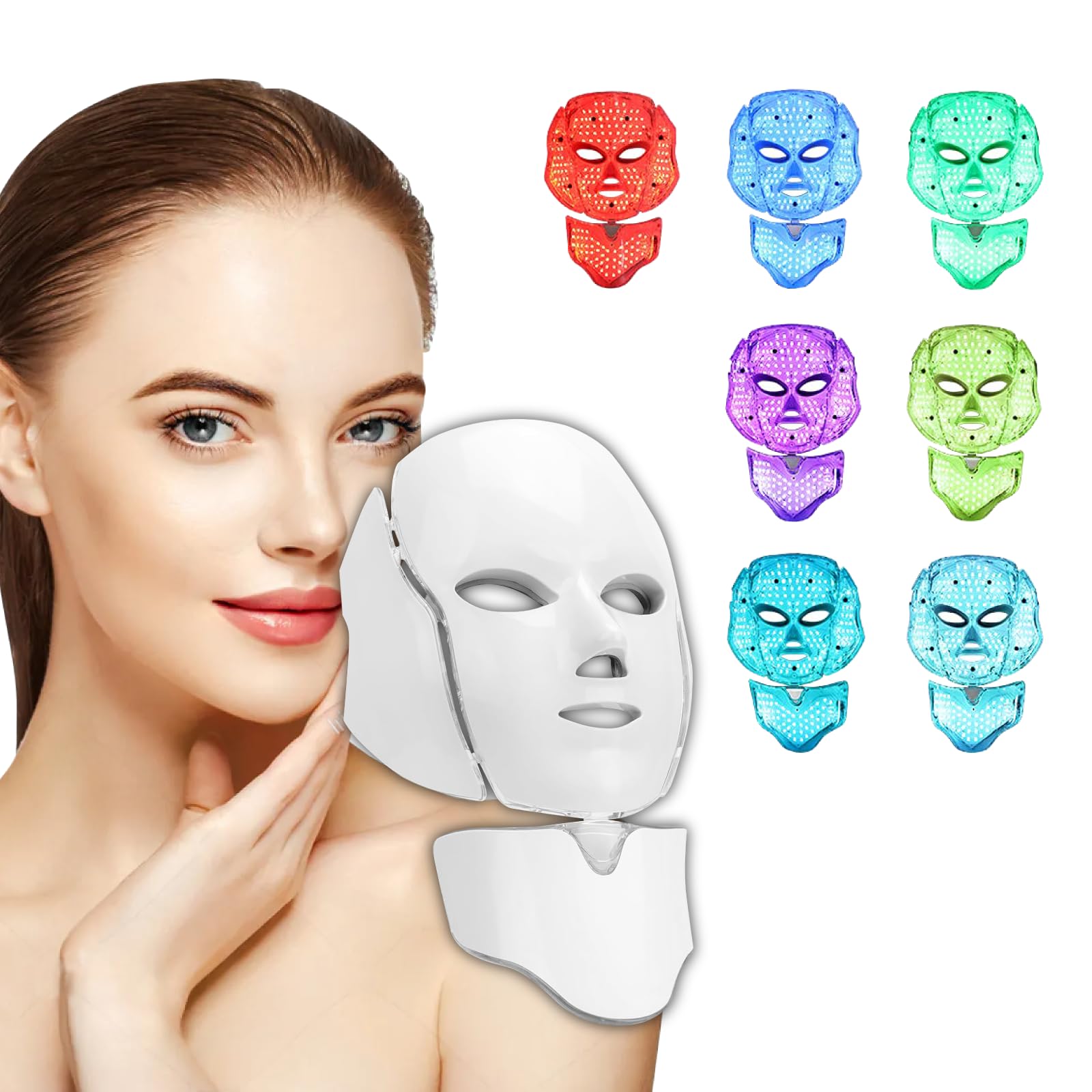 BeaRay LED Face Mask: 7-Color Light Therapy for Skin Vitality at Home