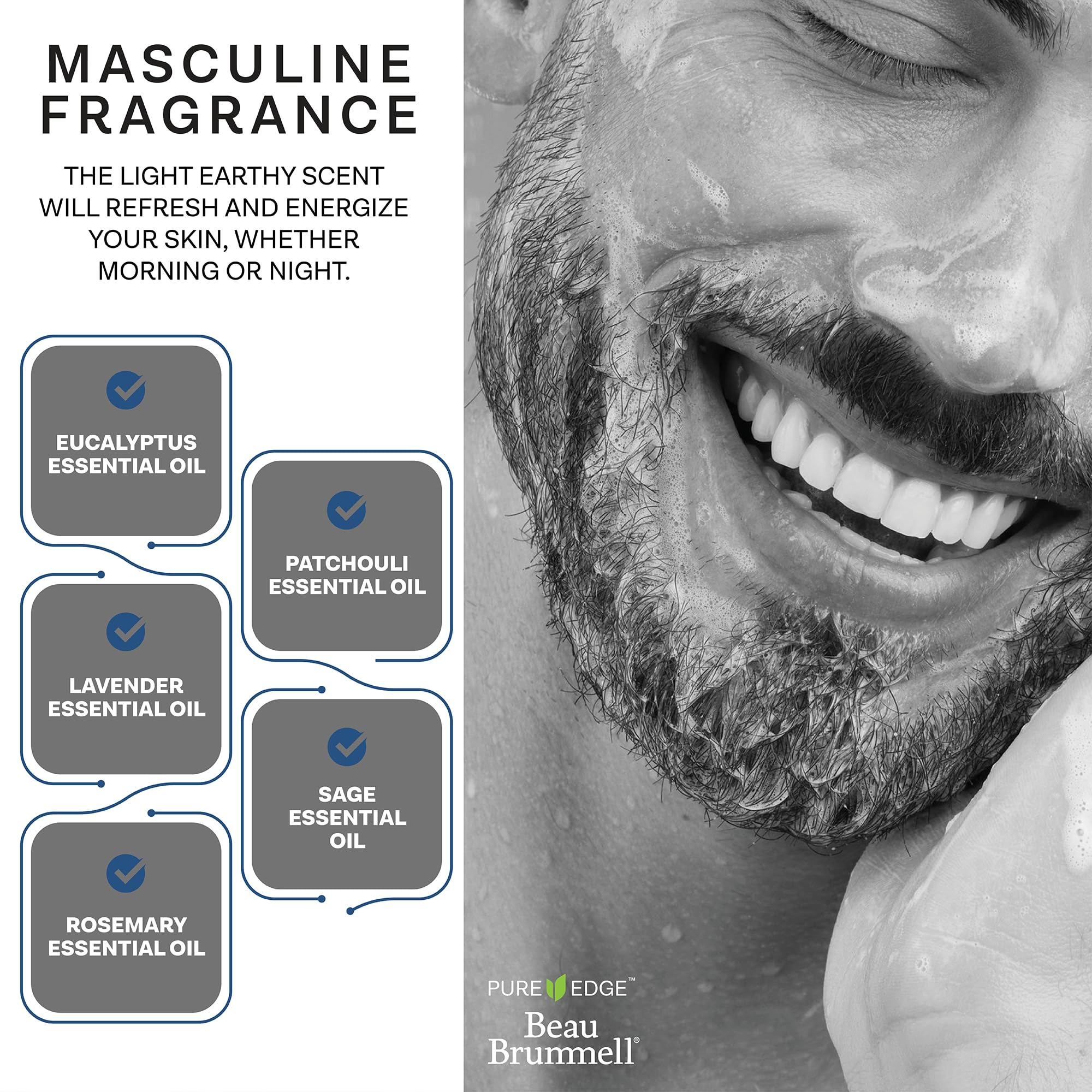 Beau Brummell Activated Charcoal Face Wash for Men | Hyaluronic Acid & Bamboo Powder