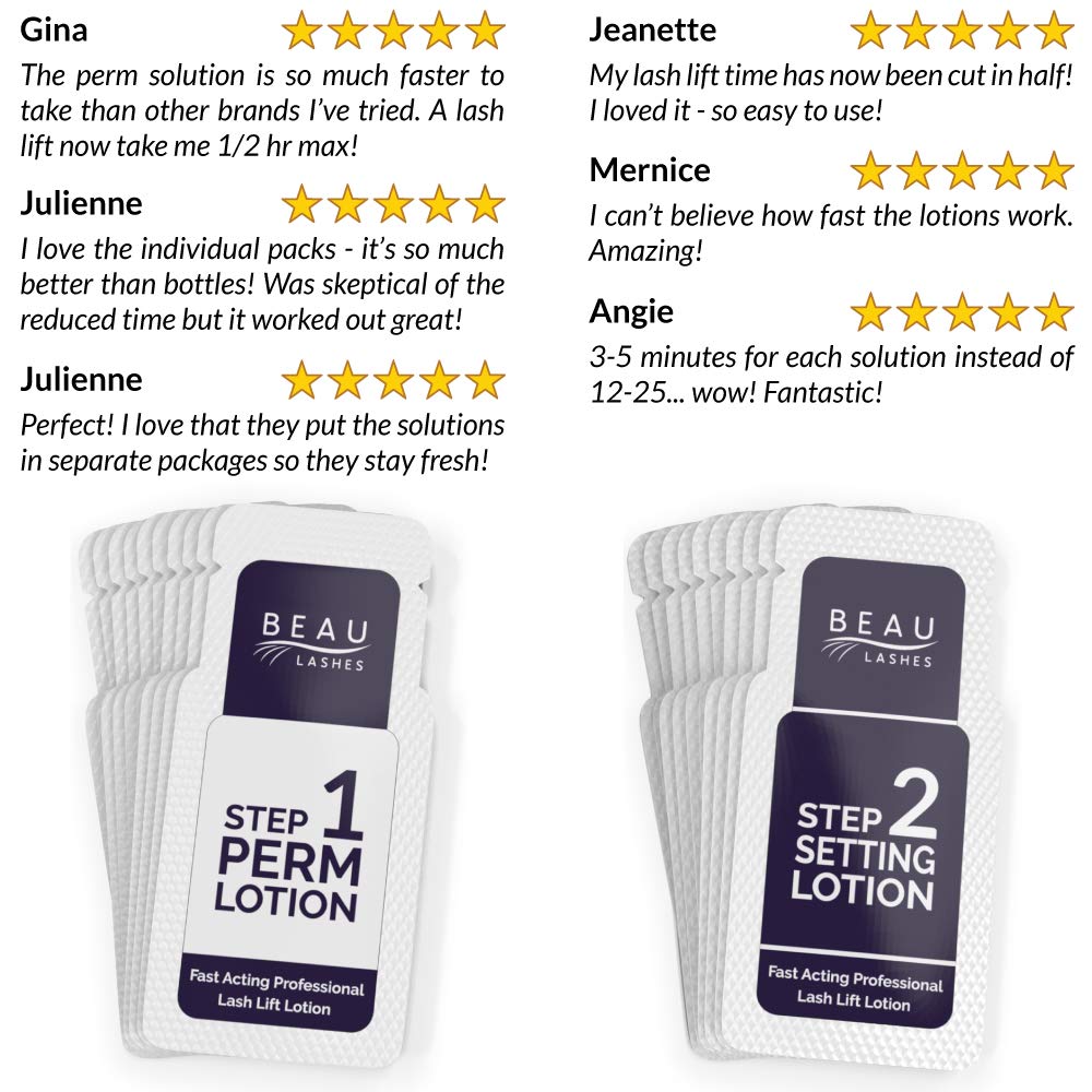 Beau Lashes – 10 Lash Lift Lotions for Professionals | Fast, Long-Lasting Lifts (10 Treatments)