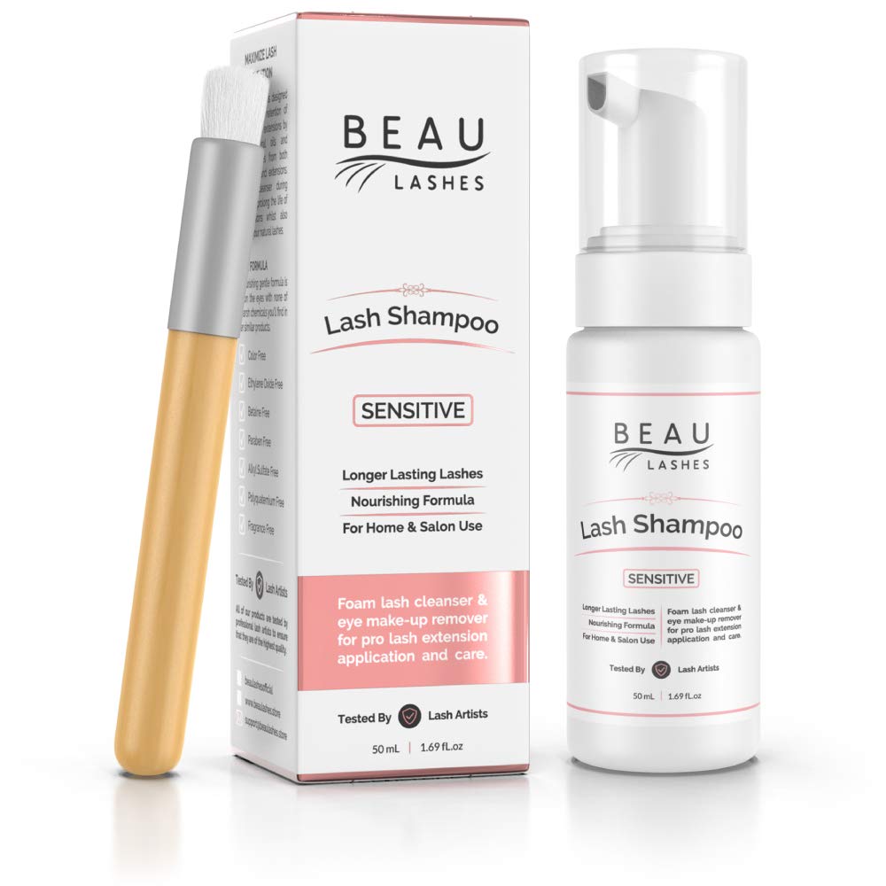 Beau Lashes Eyelash Extension Foaming Cleanser — Oil-Free, Sensitive, Paraben & Sulfate Free (50ml)