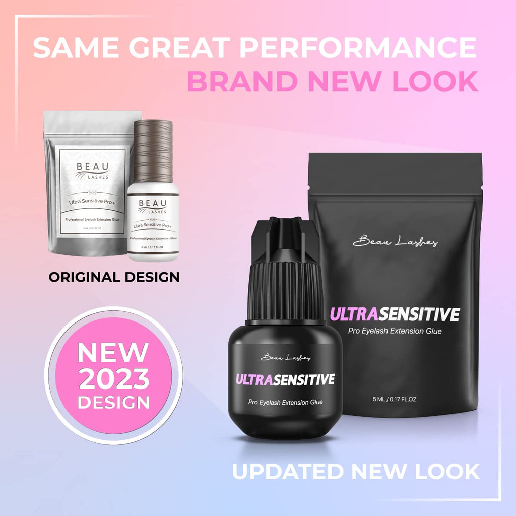 Beau Lashes Sensitive Eyelash Extension Glue — Low Humidity, Fast Drying, 6 Weeks Retention for Professionals