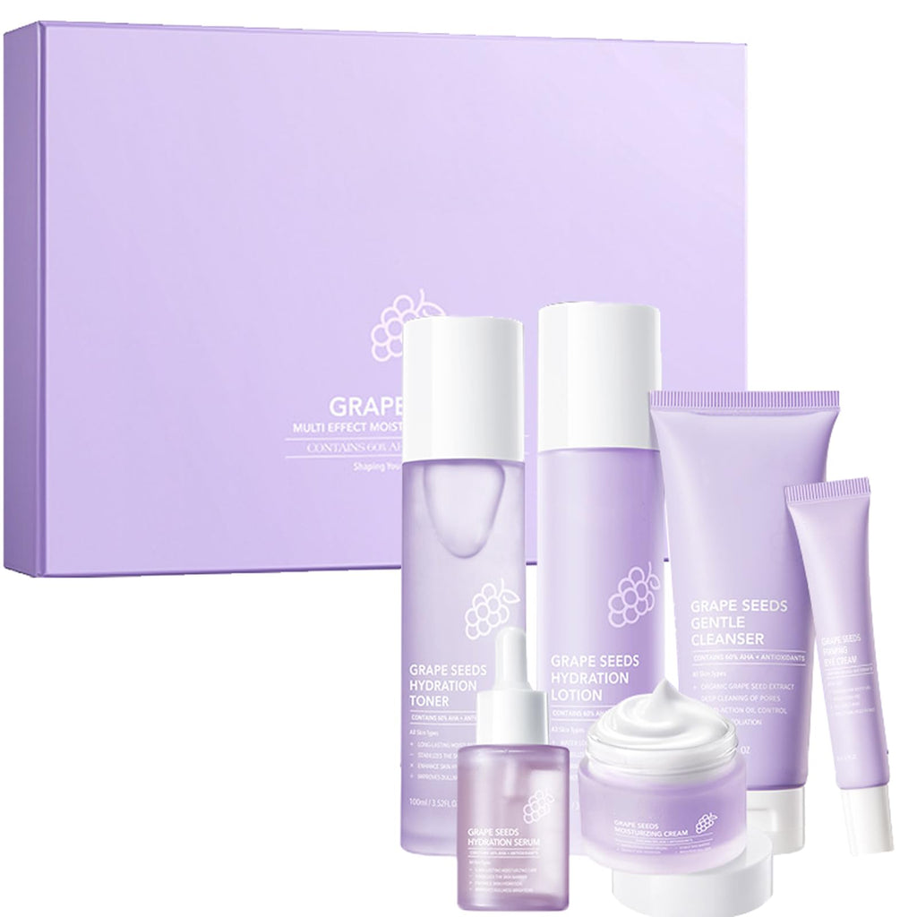 BeauBase Grapeseed Skincare Collection – Hydrating Gift Set for All Skin Types