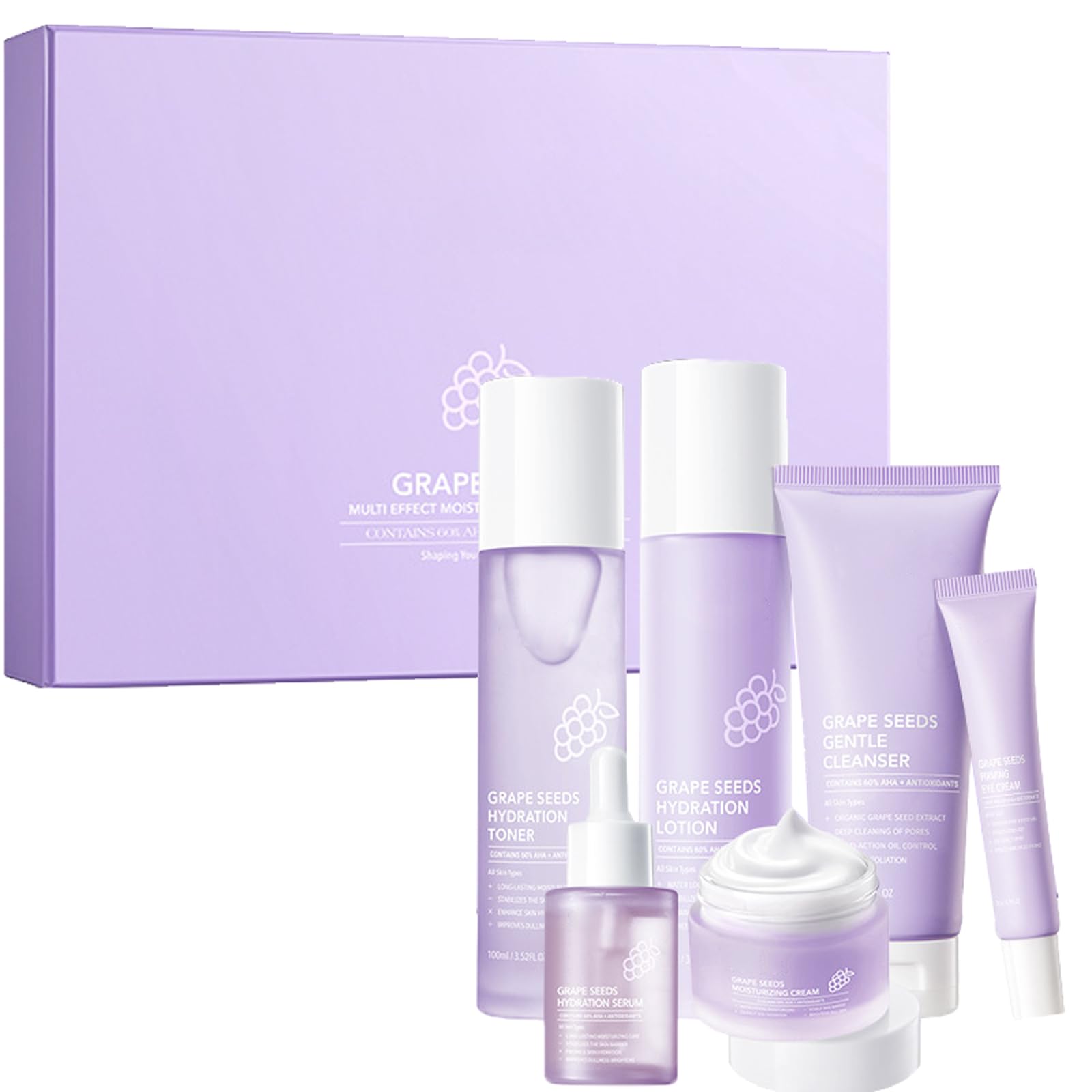 BeauBase Grapeseed Skincare Collection – Hydrating Gift Set for All Skin Types