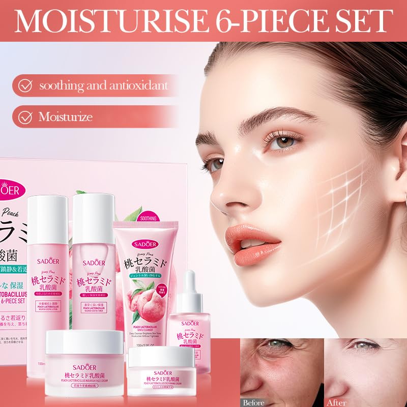 BeauBase Peach Skincare Collection – Hydrating & Nourishing Gift Set for All Skin Types
