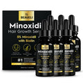 Beaueli 5% Minoxidil Hair & Beard Growth Serum – Extra Strength, Biotin, Unisex (6 Bottles)