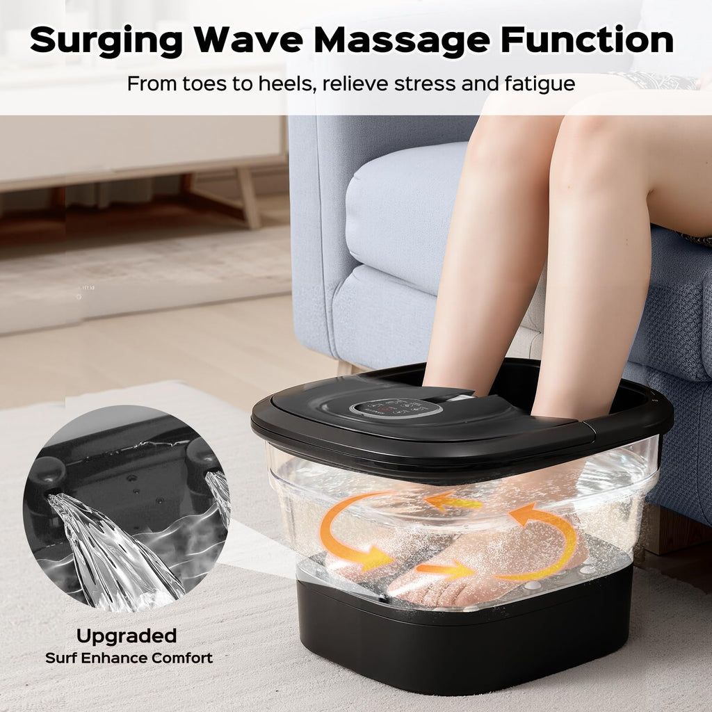 BEAUMOI Collapsible Foot Spa — Surf Wave Massage, Heat, Bubble, Remote
