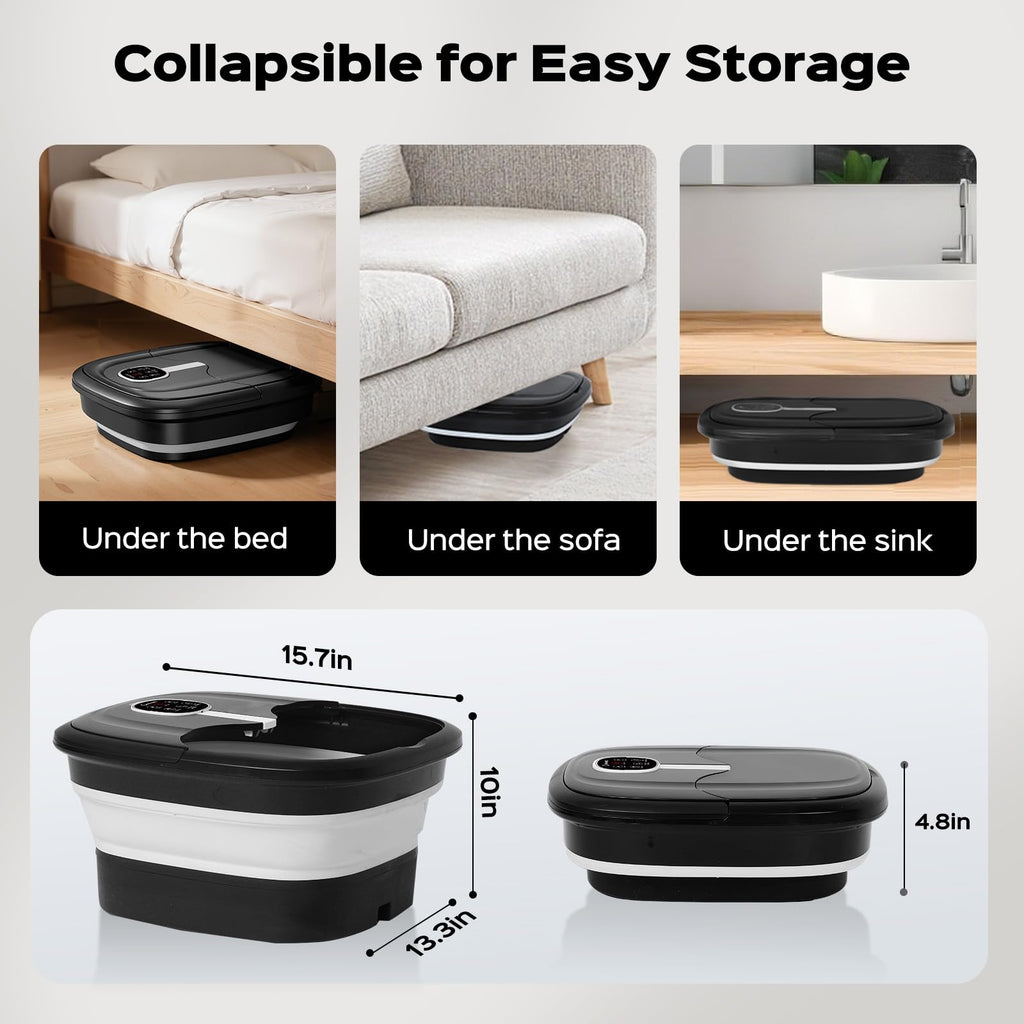 BEAUMOI Collapsible Foot Spa — Surf Wave Massage, Heat, Bubble, Remote