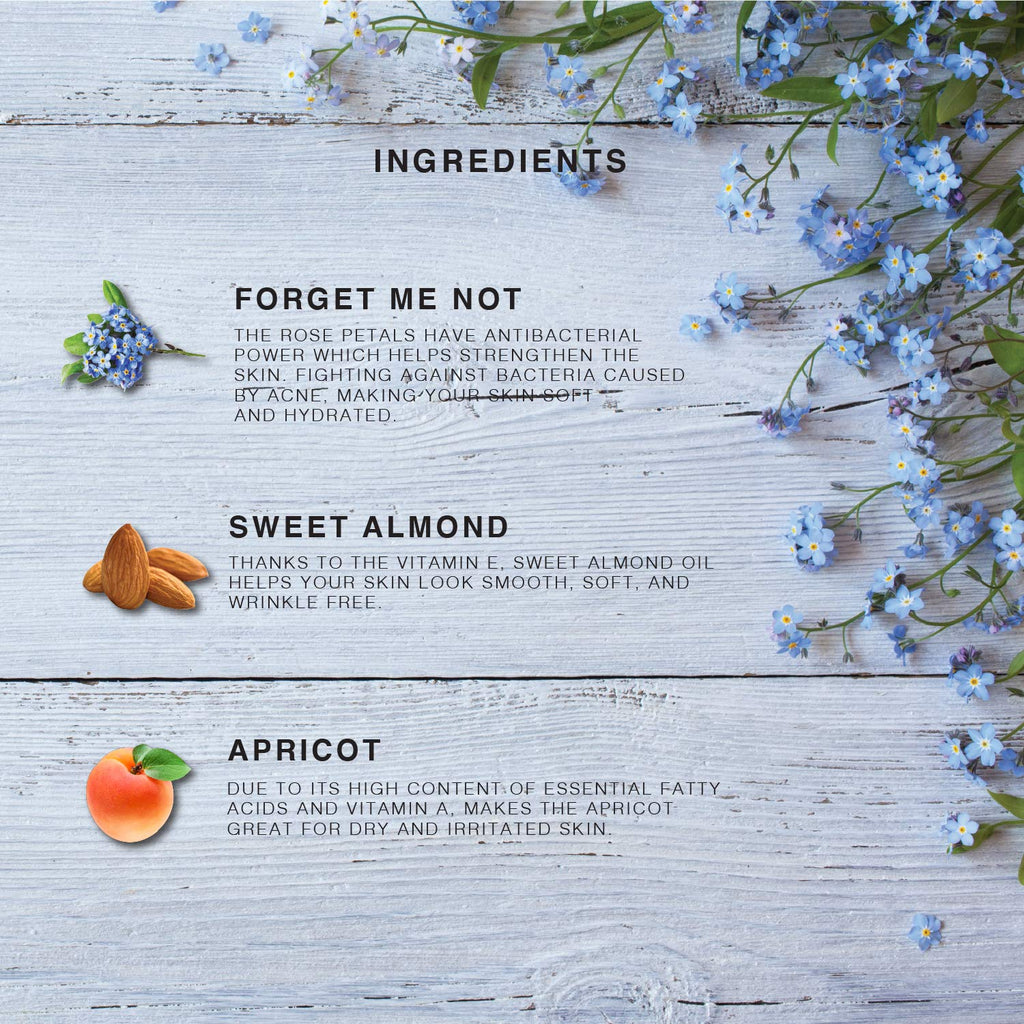 BEAUTE DE PROVENCE Multi-Use Oil for Face, Body & Hair – Forget Me Not | Organic Apricot, Vitamin E & Sweet Almond Oil (4 fl oz)