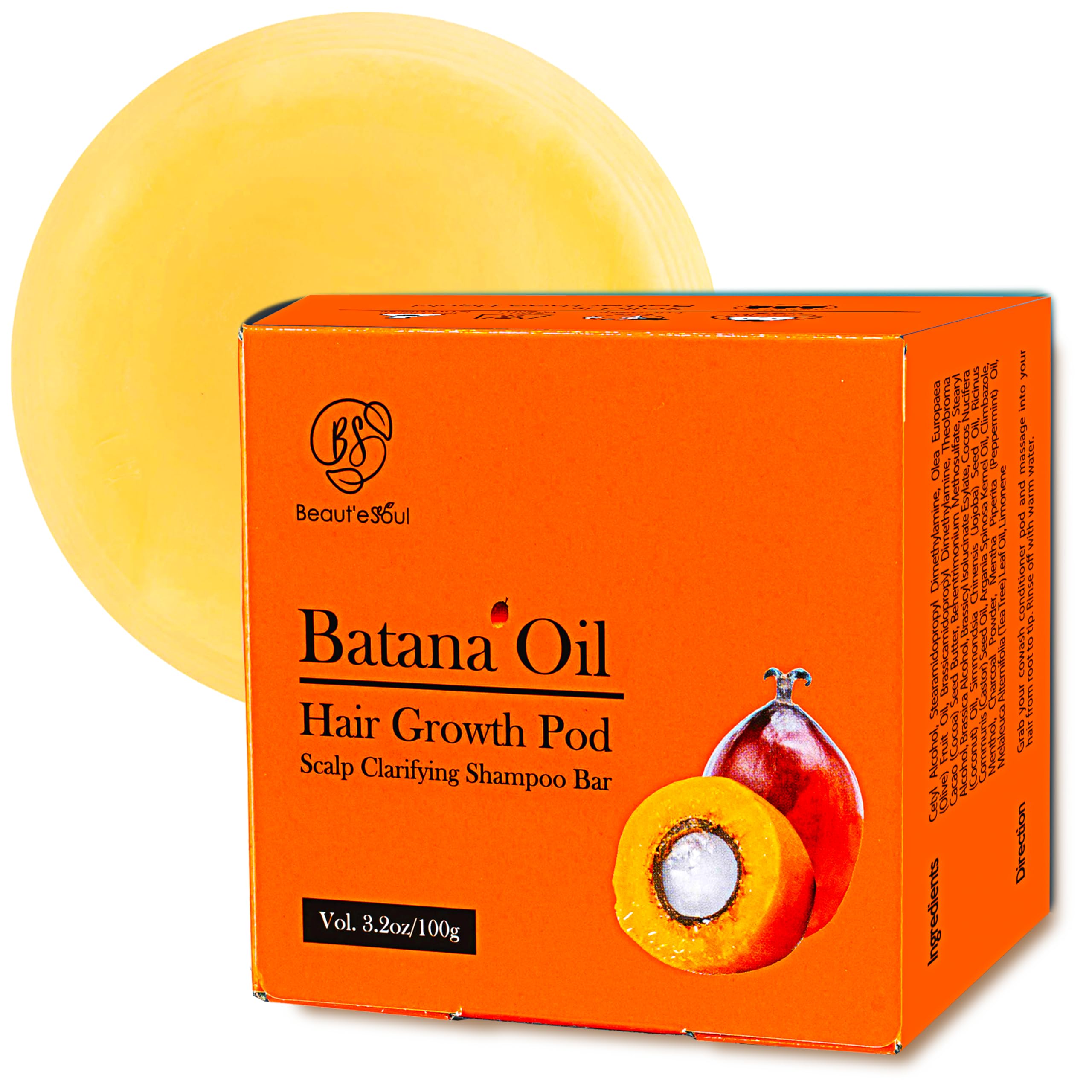 Beauté Seoul Batana Oil Shampoo Bar – Cold-Pressed Batana Oil, PHA Exfoliation, Sulfate-Free, pH-Balanced