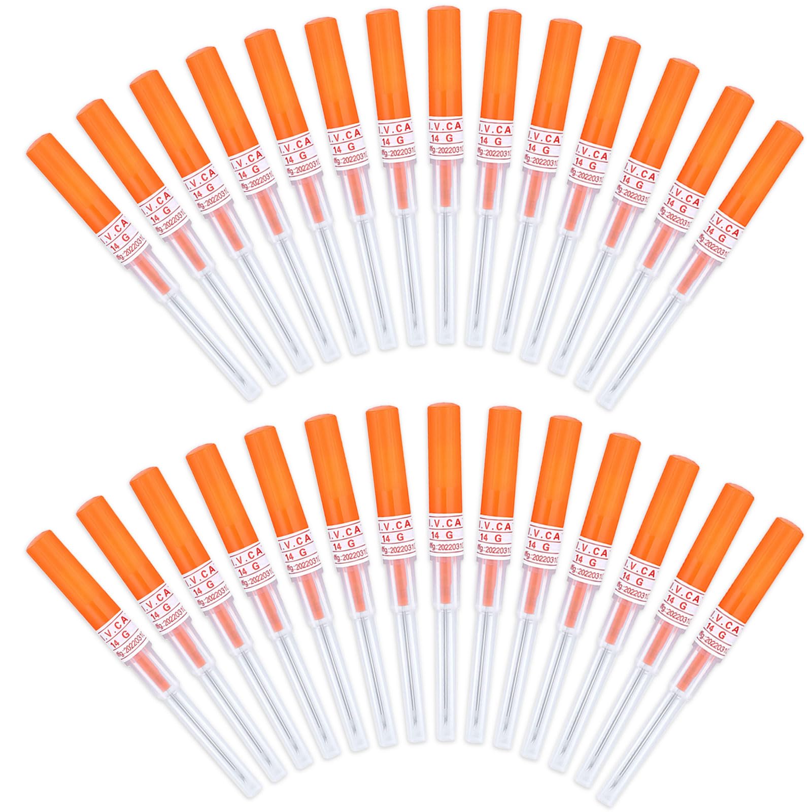 Beautidots 50Pcs Piercing Needles 14G-22G | Disposable Stainless Steel Catheter Needles for Ear, Nose & More