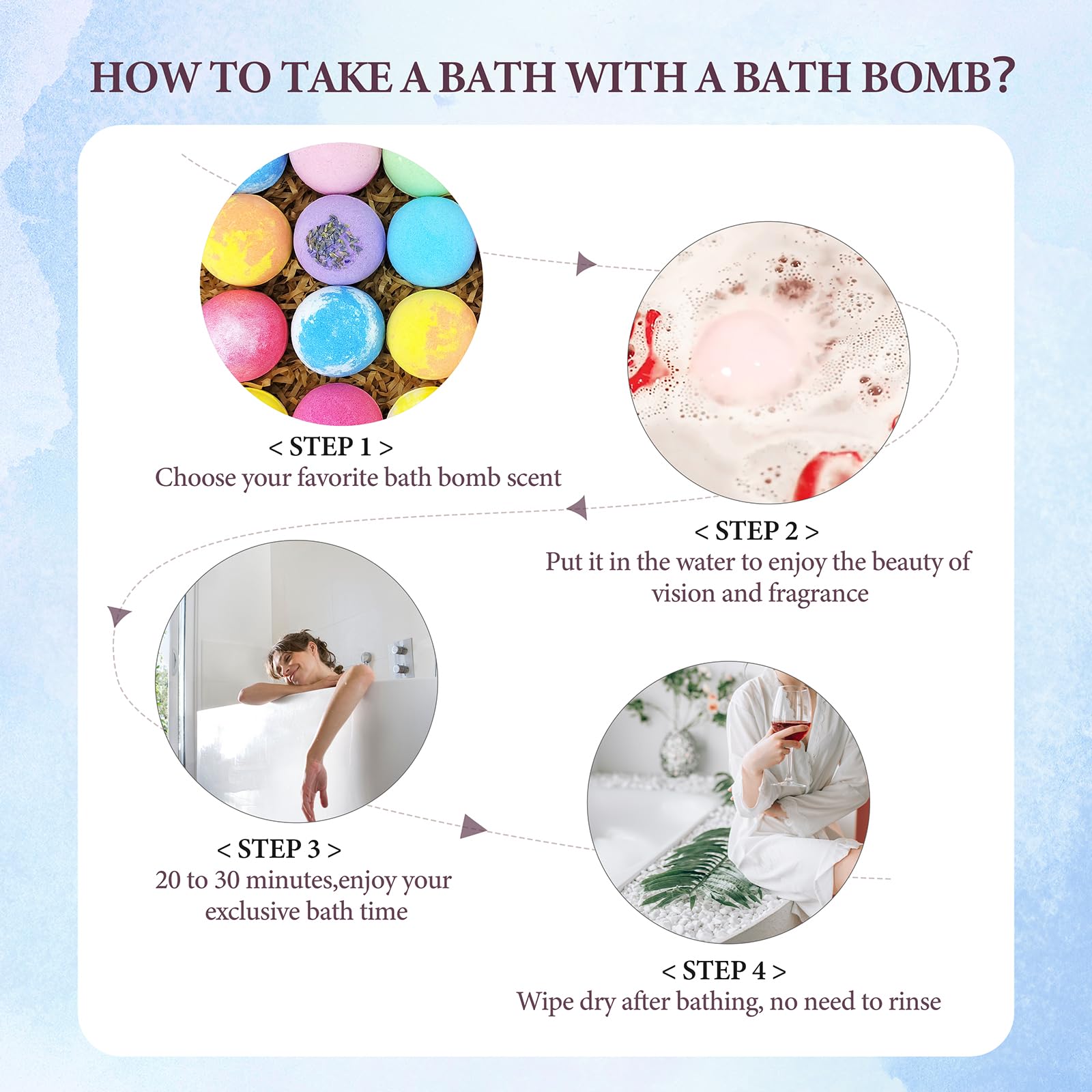 Beautifier Life 24-Piece Bath Bomb Gift Set – Essential Oil Spa Bubbles, Handmade Christmas Gifts
