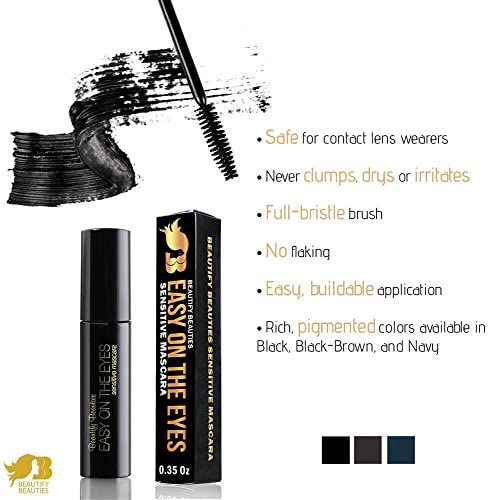 BeautifyBeauties EASY ON THE EYES Hypoallergenic Mascara – Navy, Fragrance-Free, 0.35 oz