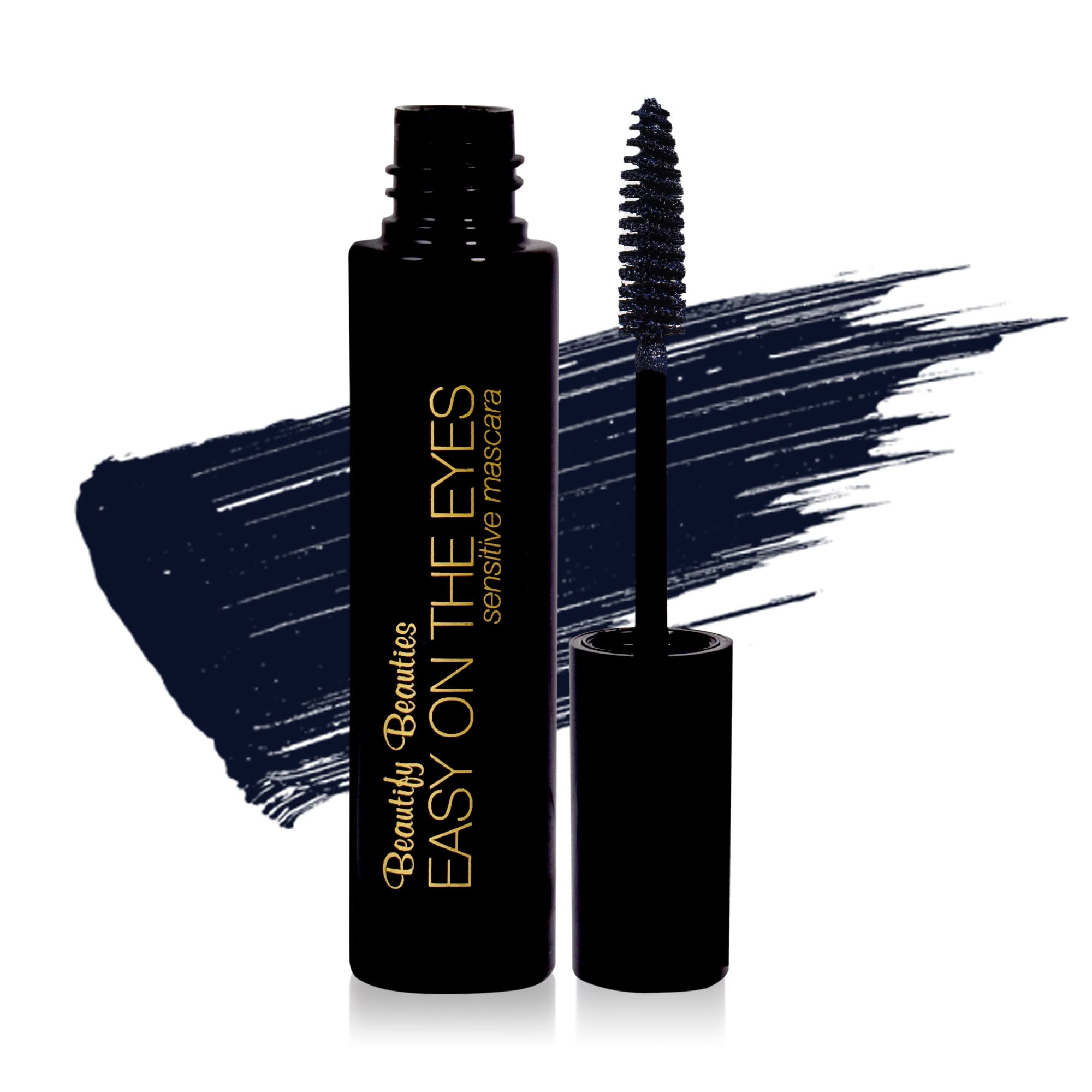 BeautifyBeauties EASY ON THE EYES Hypoallergenic Mascara – Navy, Fragrance-Free, 0.35 oz