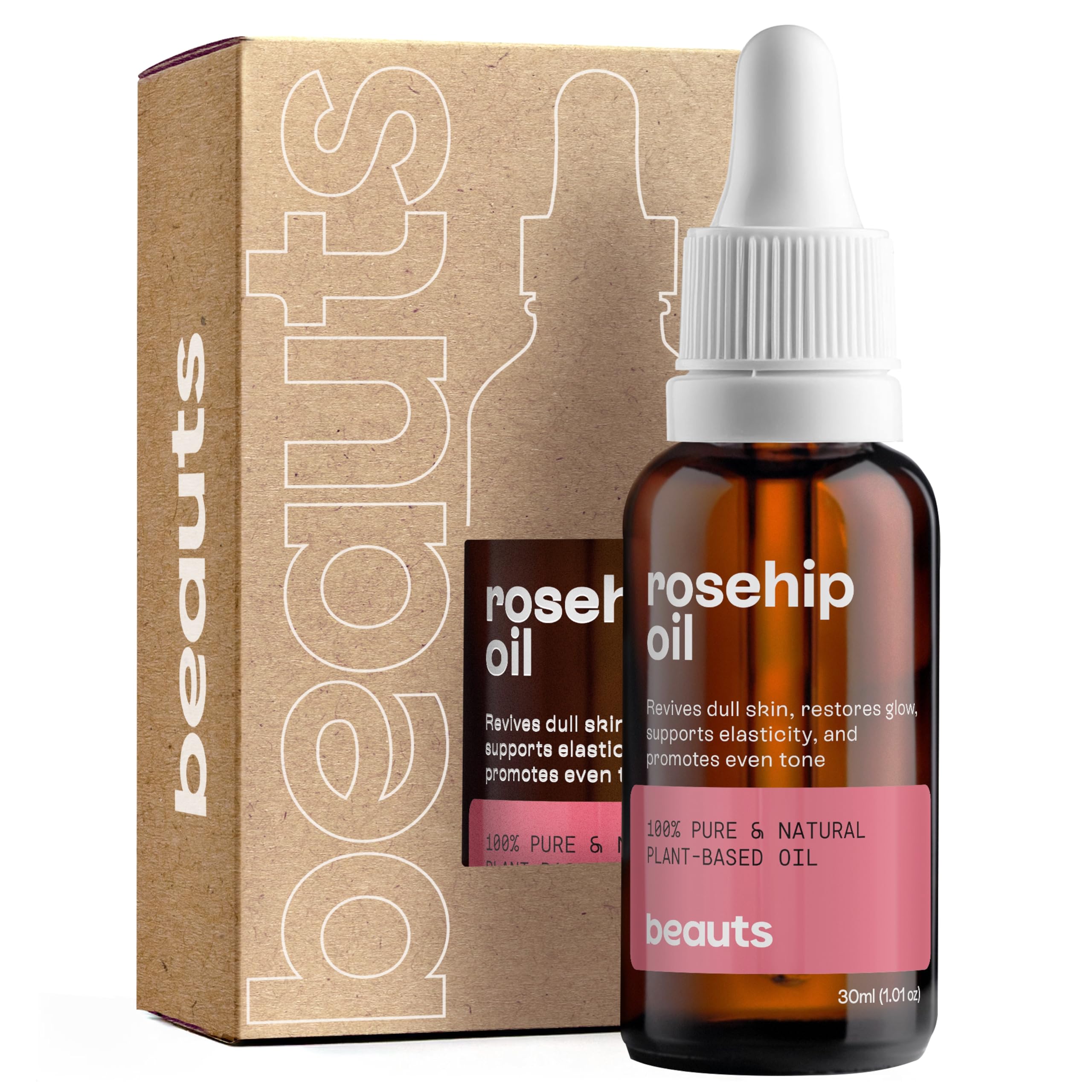 Beauts Rosehip Seed Oil – 100% Pure, Unrefined, 30 mL for Face, Skin & Hair
