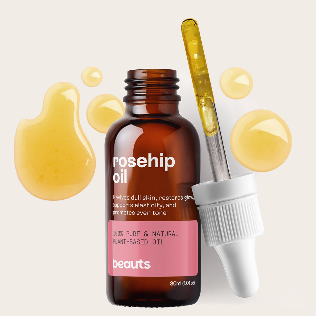 Beauts Rosehip Seed Oil – 100% Pure, Unrefined, 30 mL for Face, Skin & Hair