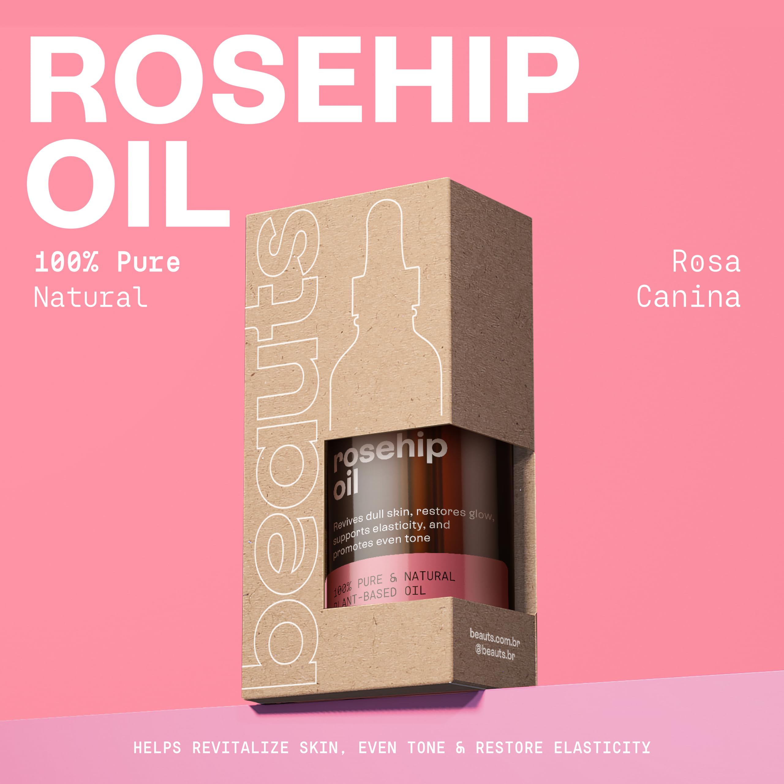 Beauts Rosehip Seed Oil – 100% Pure, Unrefined, 30 mL for Face, Skin & Hair
