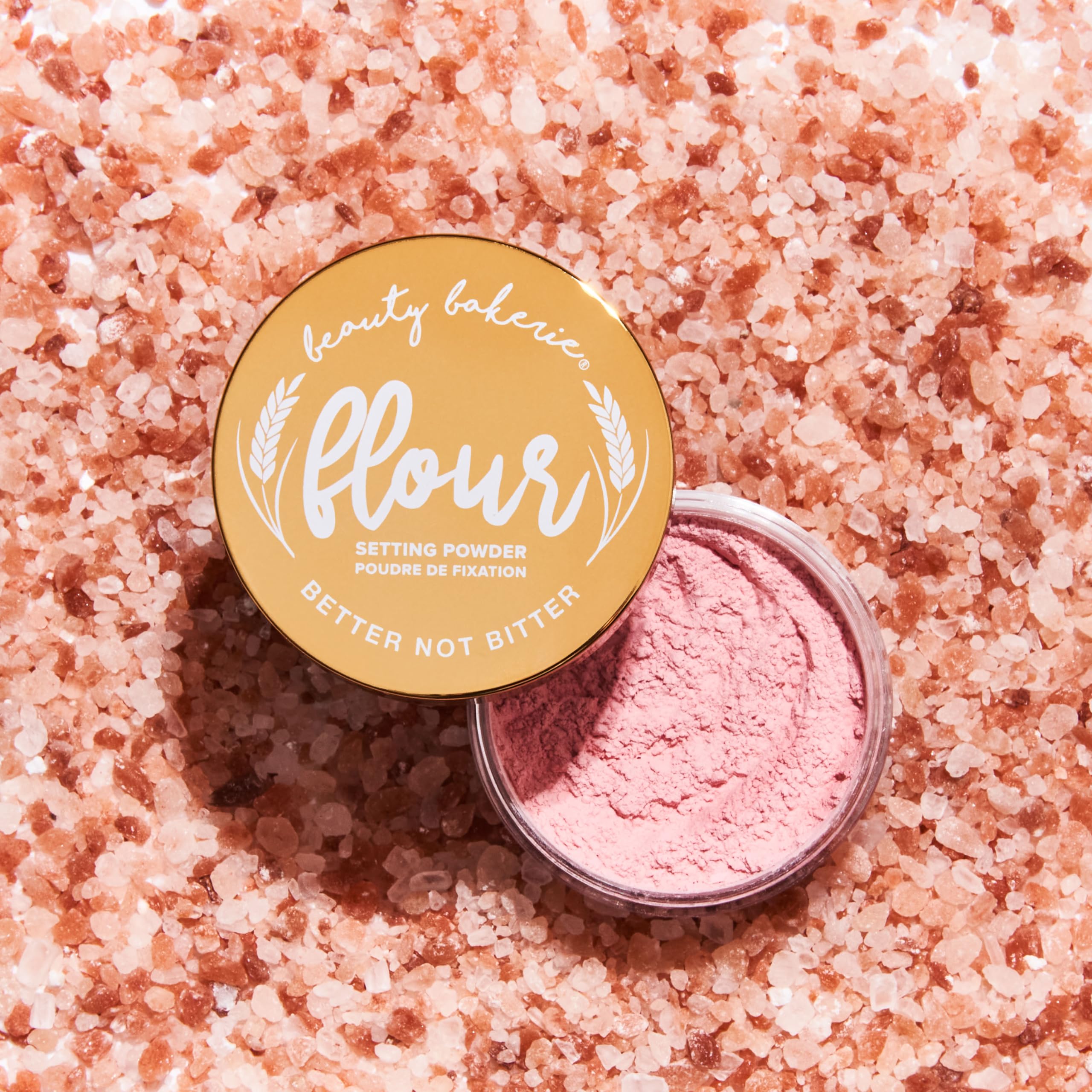 Beauty Bakerie Flour Setting Powder – Loose Translucent Powder for Oily Skin, Matte Finish, 0.5oz Himalayan Pink