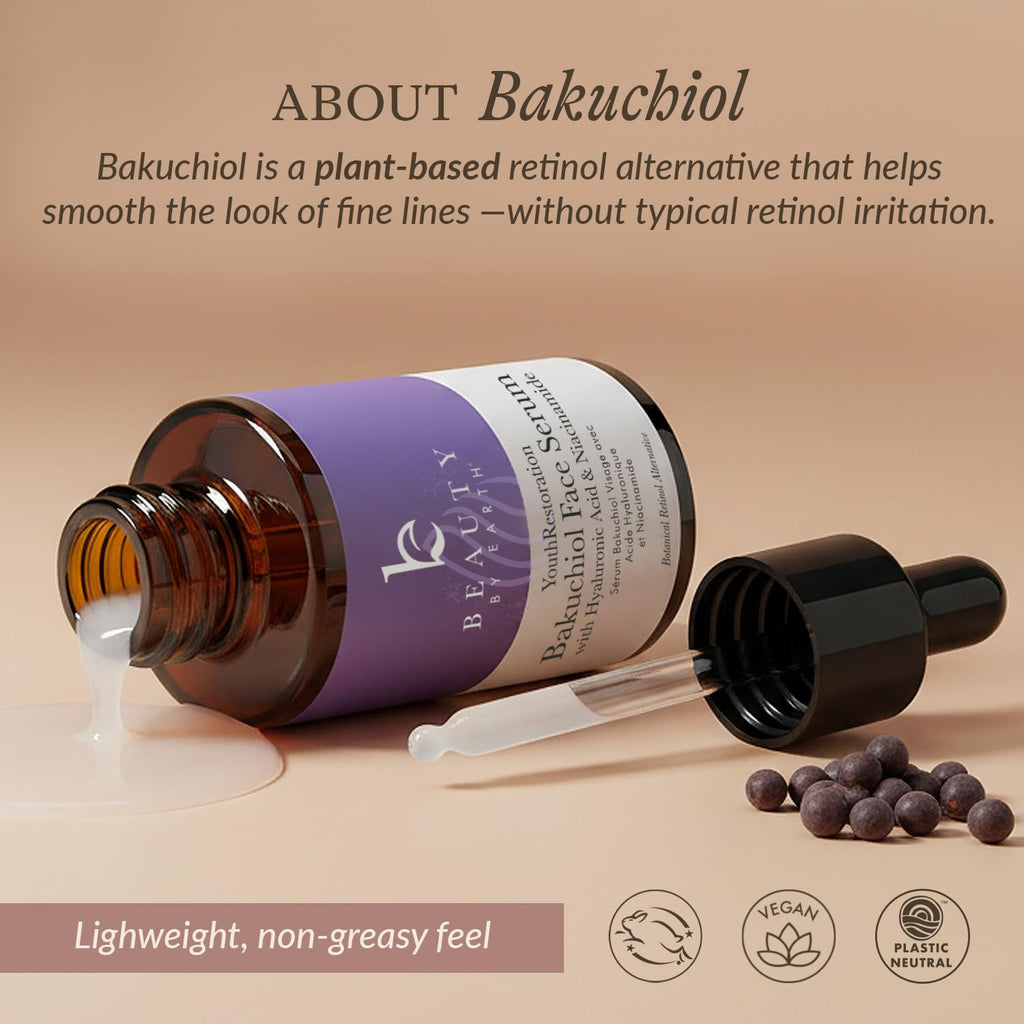 Bakuchiol Serum - Plant-Based Retinol Alternative for Smoother Skin | Beauty by Earth