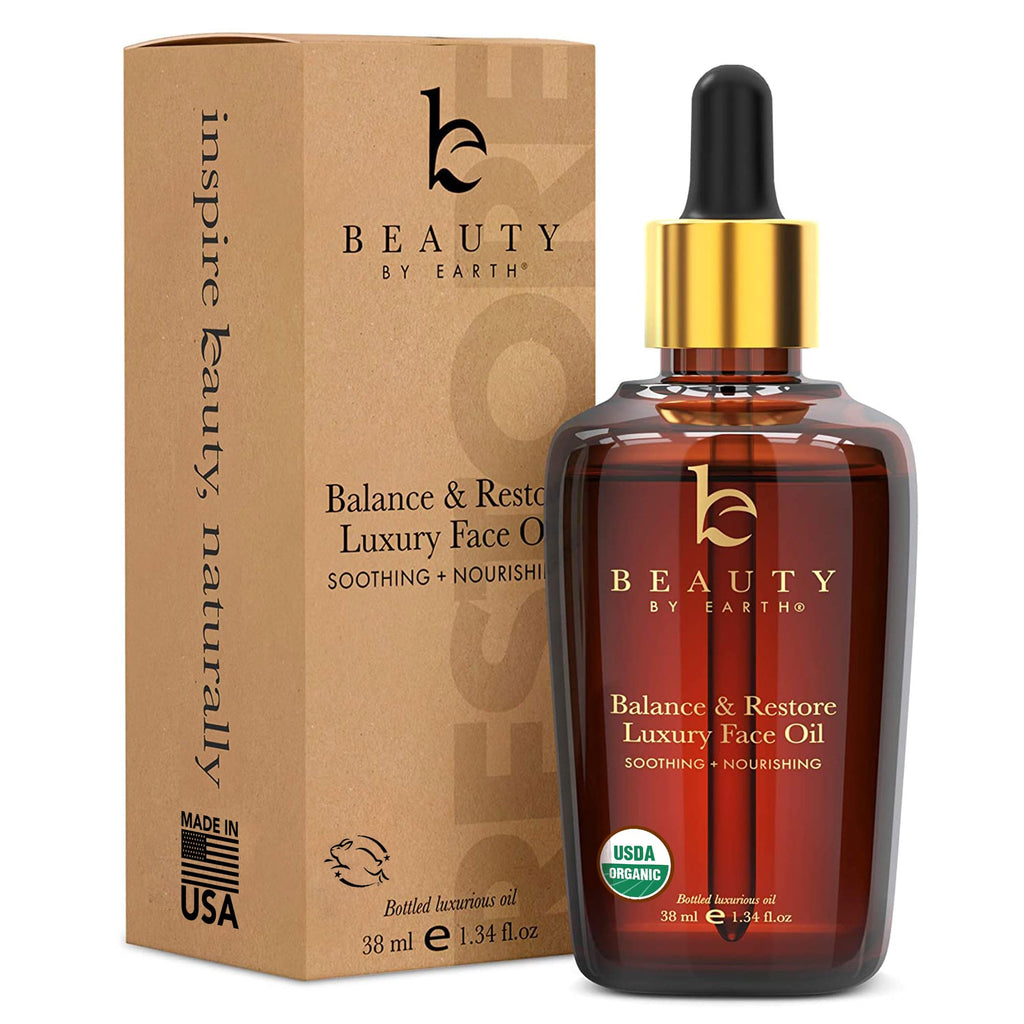 Beauty by Earth USDA Organic Face Oil - USA Made for Acne-Prone & Oily Skin