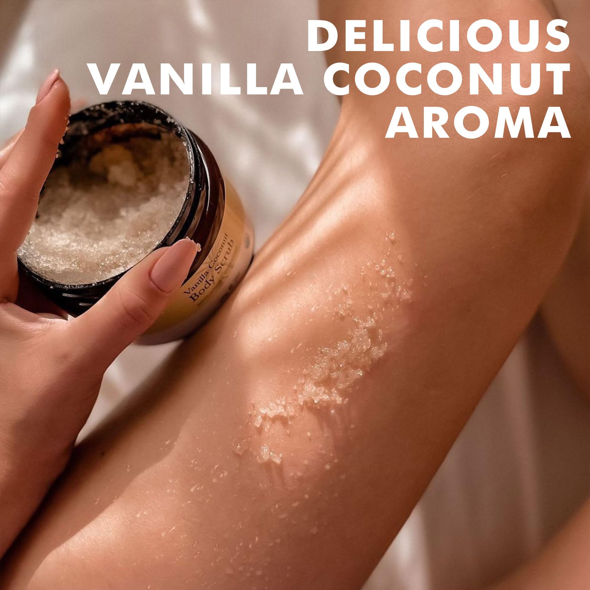 Beauty by Earth Organic Vanilla Coconut Body Scrub – USA Made Sugar Exfoliator