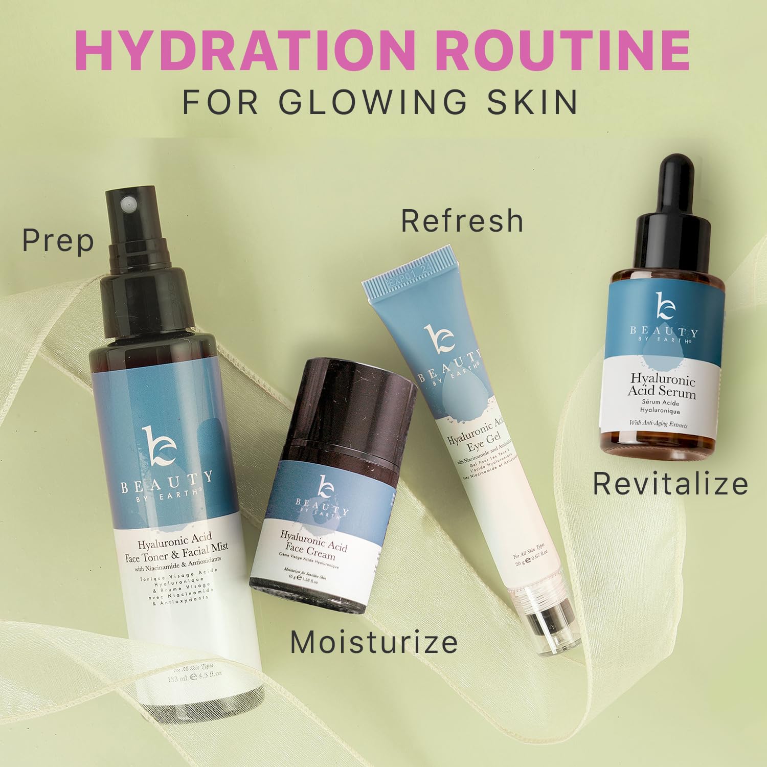 Beauty by Earth Hyaluronic Acid Moisturizer for Face – USA Made, Hydrating and Unscented