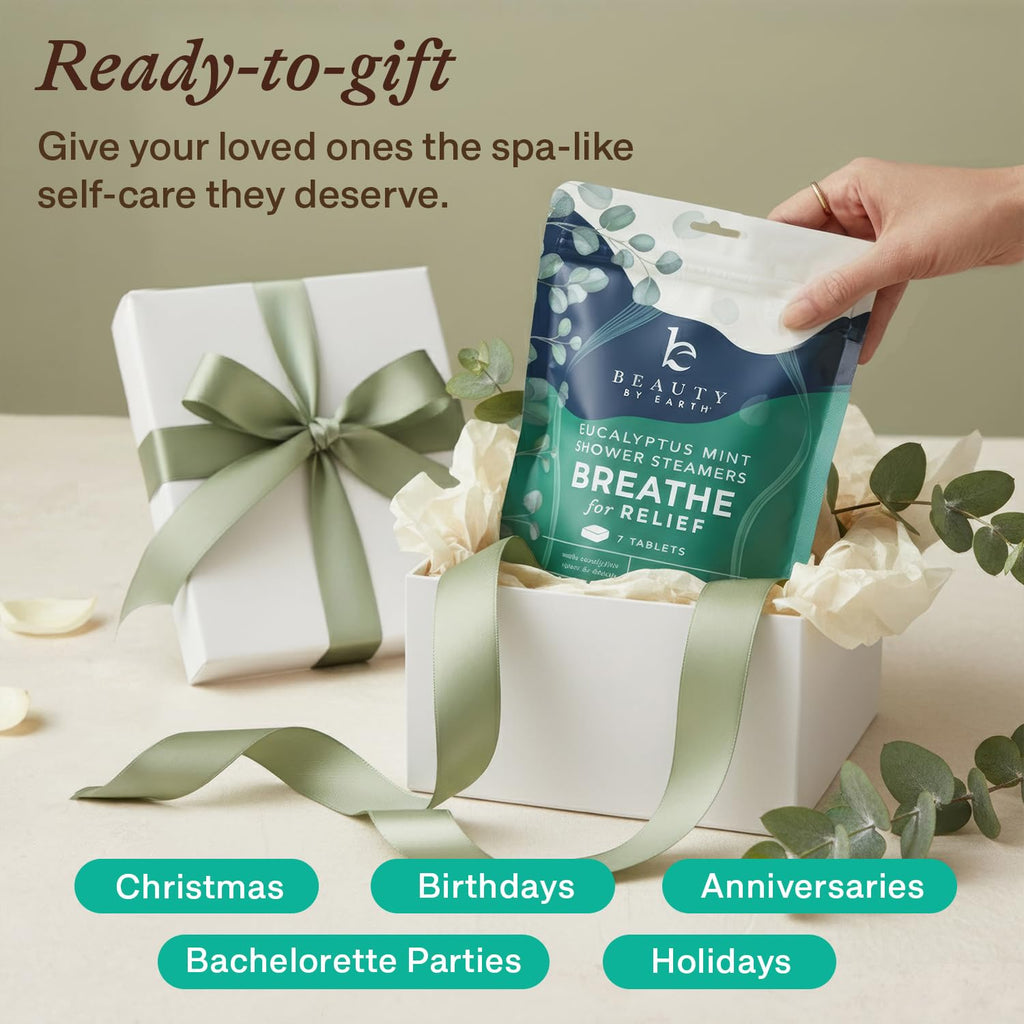 Beauty by Earth Shower Steamers Aromatherapy – USA Made, Eucalyptus & Menthol, Large Shower Bombs