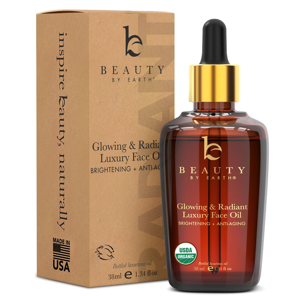 Beauty by Earth USDA Organic Face Oil – USA Made, Hydrating & Non-Comedogenic