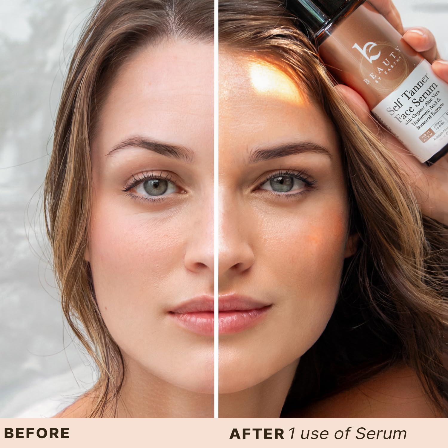 Beauty by Earth Face Tanner Serum – USA Made, Natural Self Tanner for Face with Hyaluronic Acid
