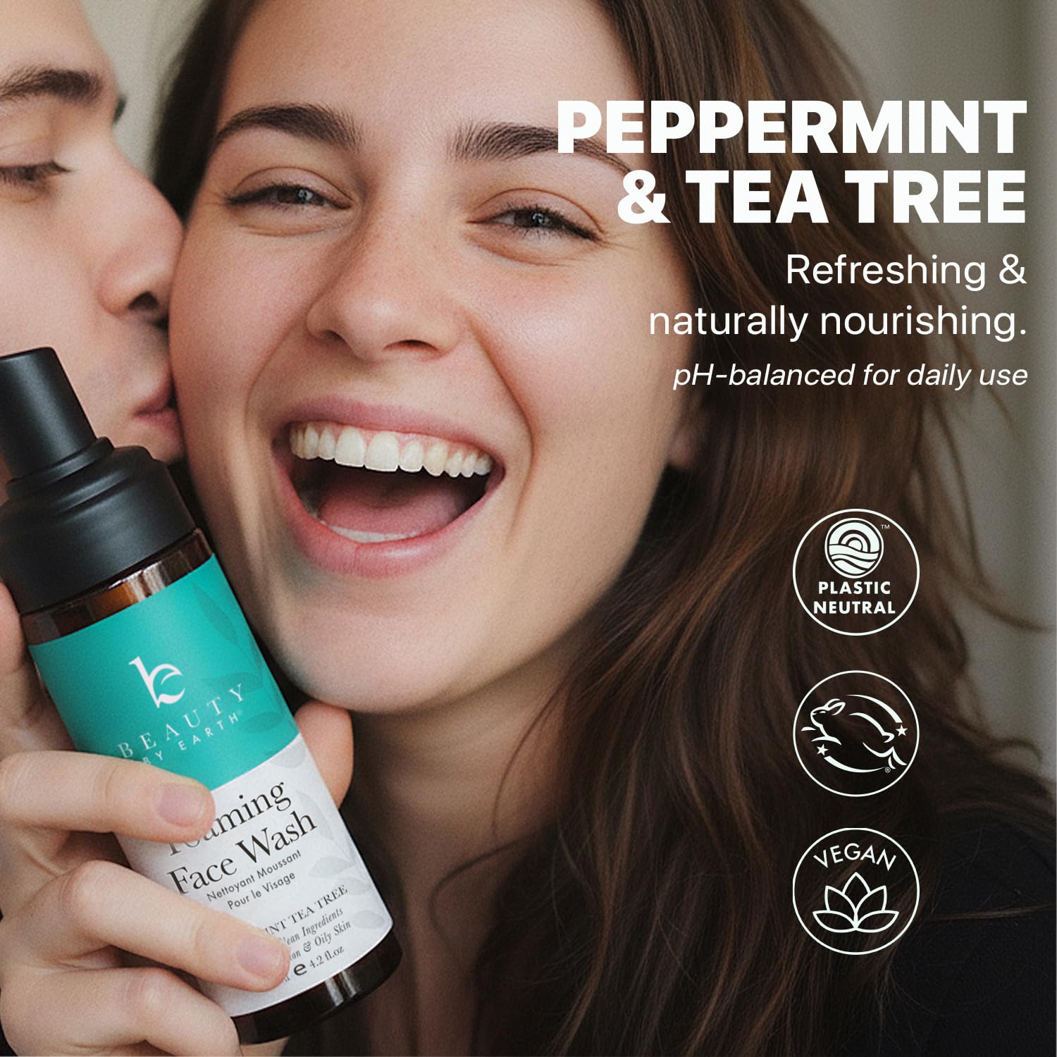 Beauty by Earth Foaming Face Wash – Natural, Organic, Vegan Cleanser | Gentle Daily Facial Cleanser Made in USA