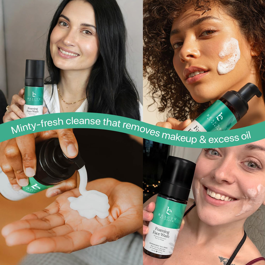 Beauty by Earth Foaming Face Wash – Natural, Organic, Vegan Cleanser | Gentle Daily Facial Cleanser Made in USA