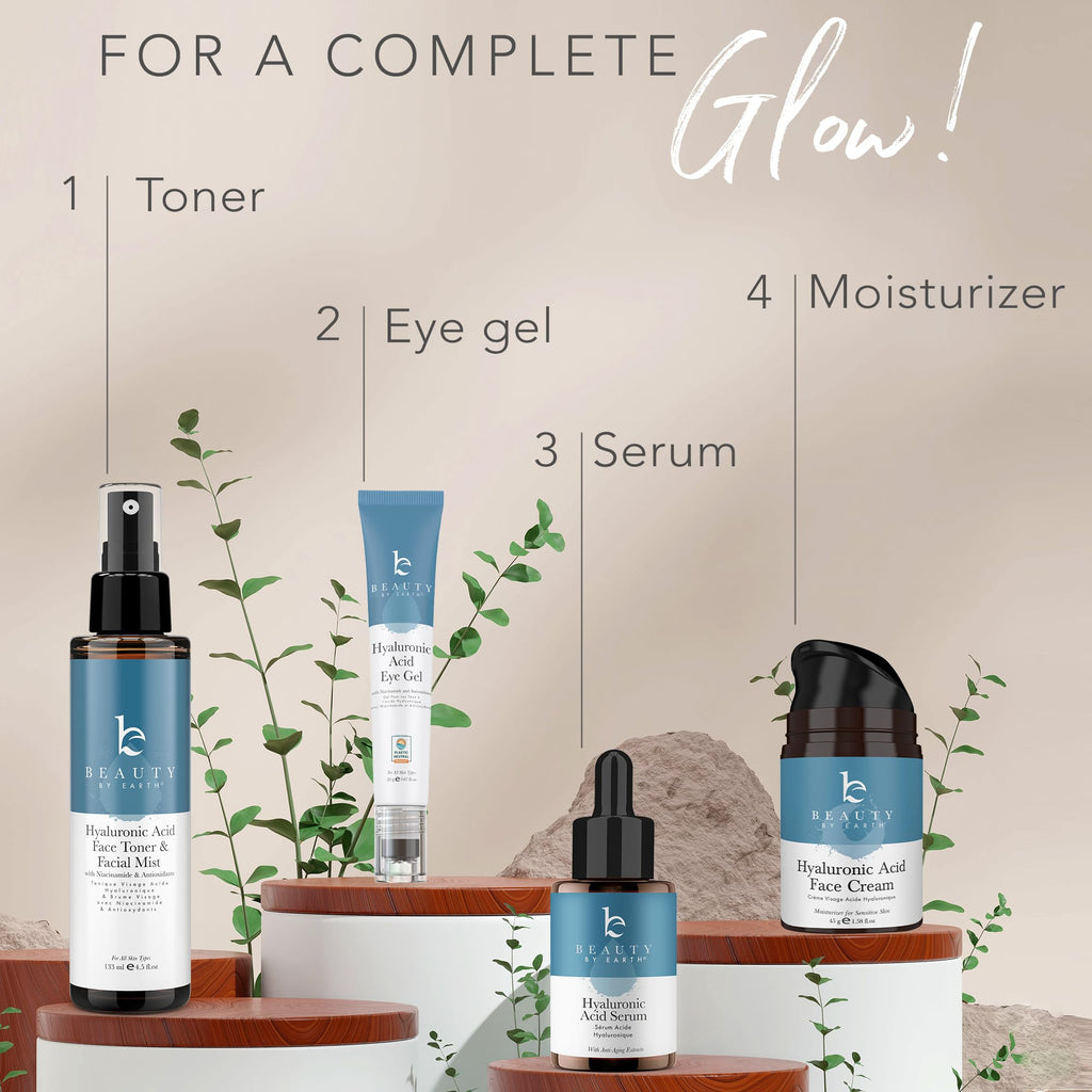 Beauty by Earth Hyaluronic Acid Toner for Face – USA Made, Fragrance-Free Hydration with Niacinamide