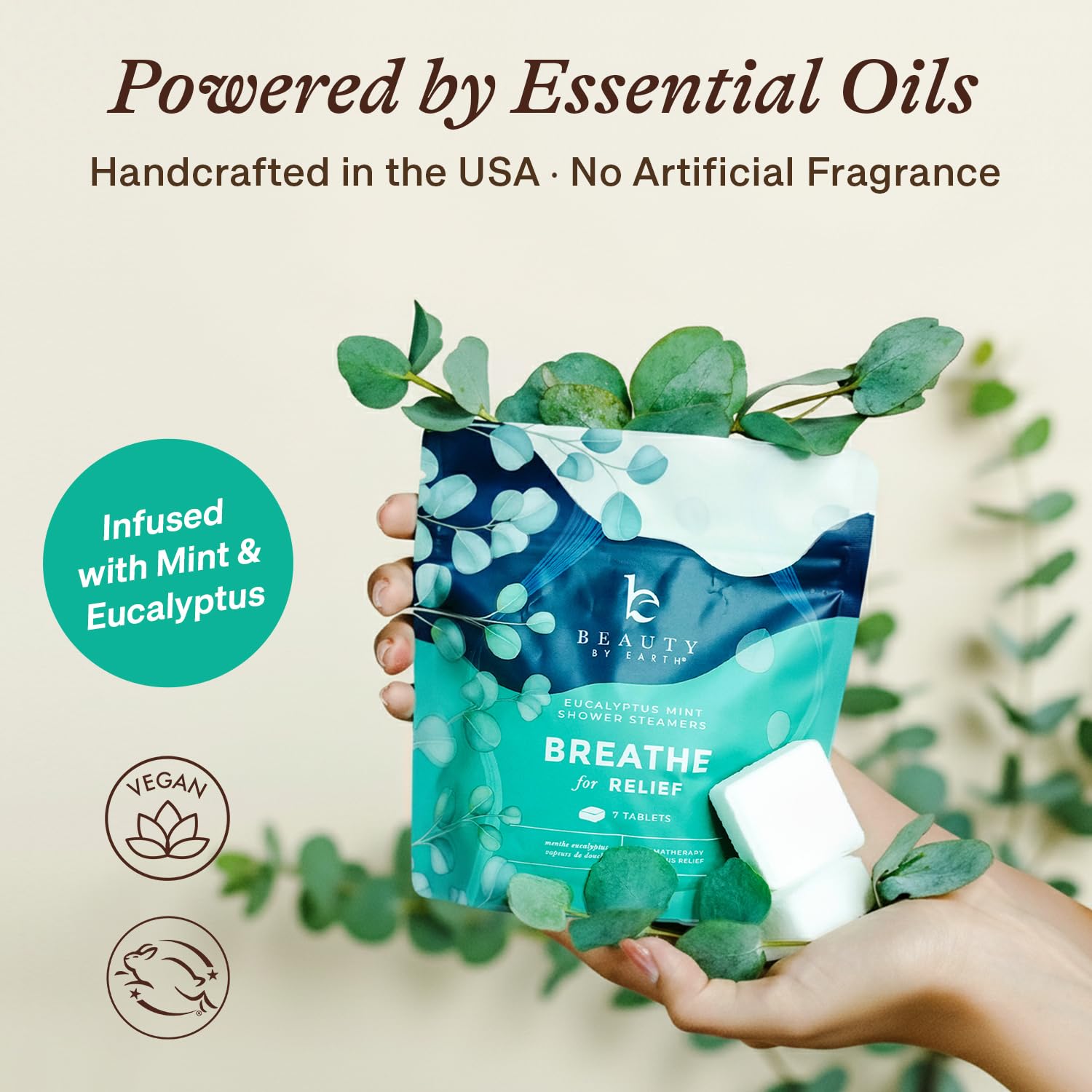Beauty by Earth Shower Steamers Aromatherapy – USA Made, Eucalyptus & Menthol, Large Shower Bombs