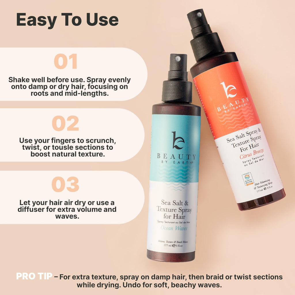 Beauty by Earth Sea Salt Spray – Aloe-Enhanced Beach Waves, Texture & Volume