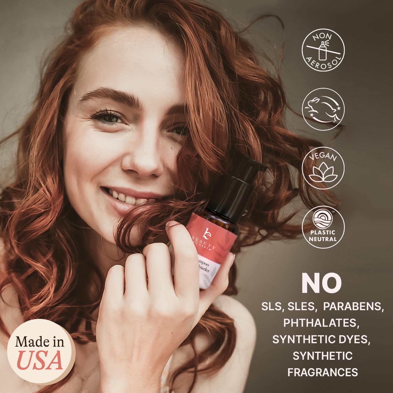 Beauty by Earth Non Aerosol Dry Shampoo Powder – Volumizing, Biotin, Made in USA