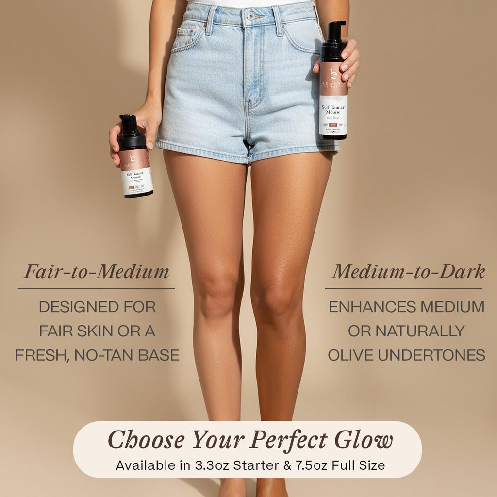 Beauty by Earth Self Tanner Mousse Kit - USA Made, Natural & Organic