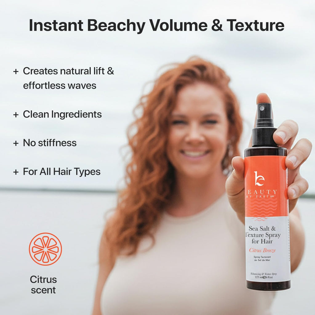 Beauty by Earth Sea Salt Spray – Aloe-Enhanced Beach Waves, Texture & Volume