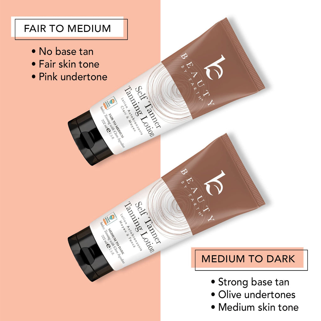 Beauty by Earth Self Tanner Face & Body – Buildable Sunless Tan with Aloe Vera & Shea Butter (7.5oz Body, 3oz Face)