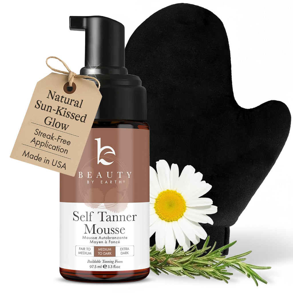 Beauty by Earth Self Tanner Mousse Kit - USA Made, Natural & Organic