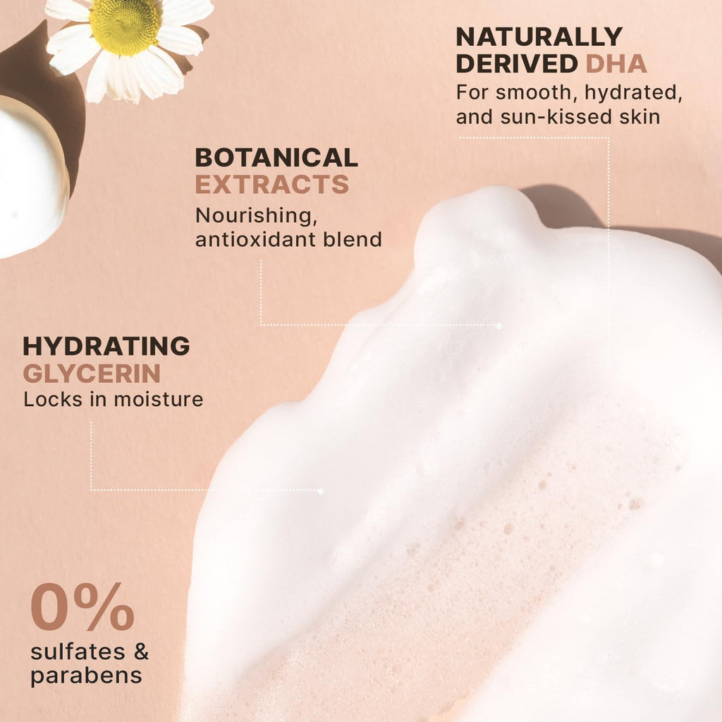 Beauty by Earth Self Tanner Mousse – USA Made, Natural Glow, Non-Toxic
