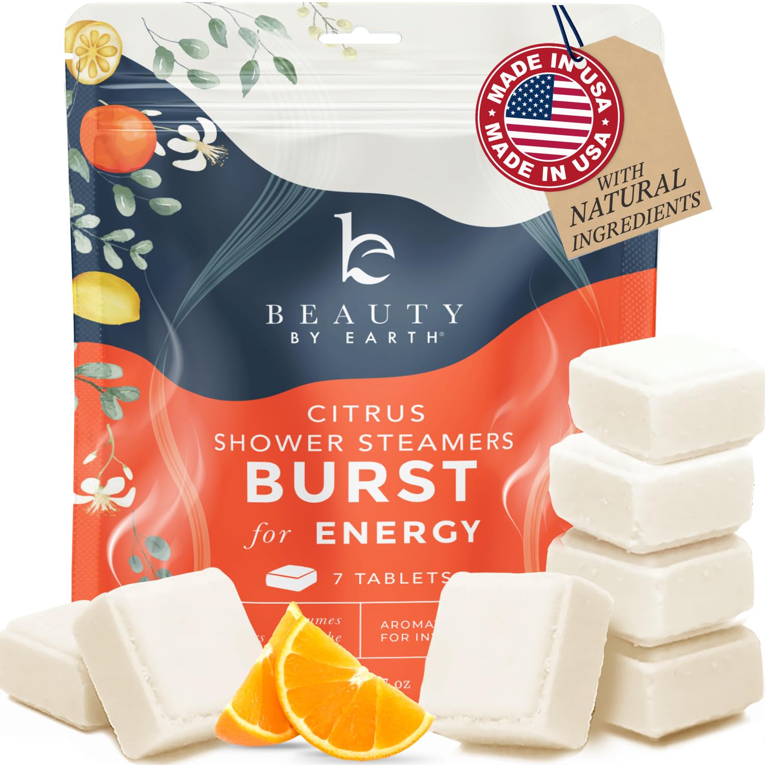 Beauty by Earth Shower Steamers Aromatherapy – USA Made Citrus Essential Oils | Long-Lasting Shower Bombs