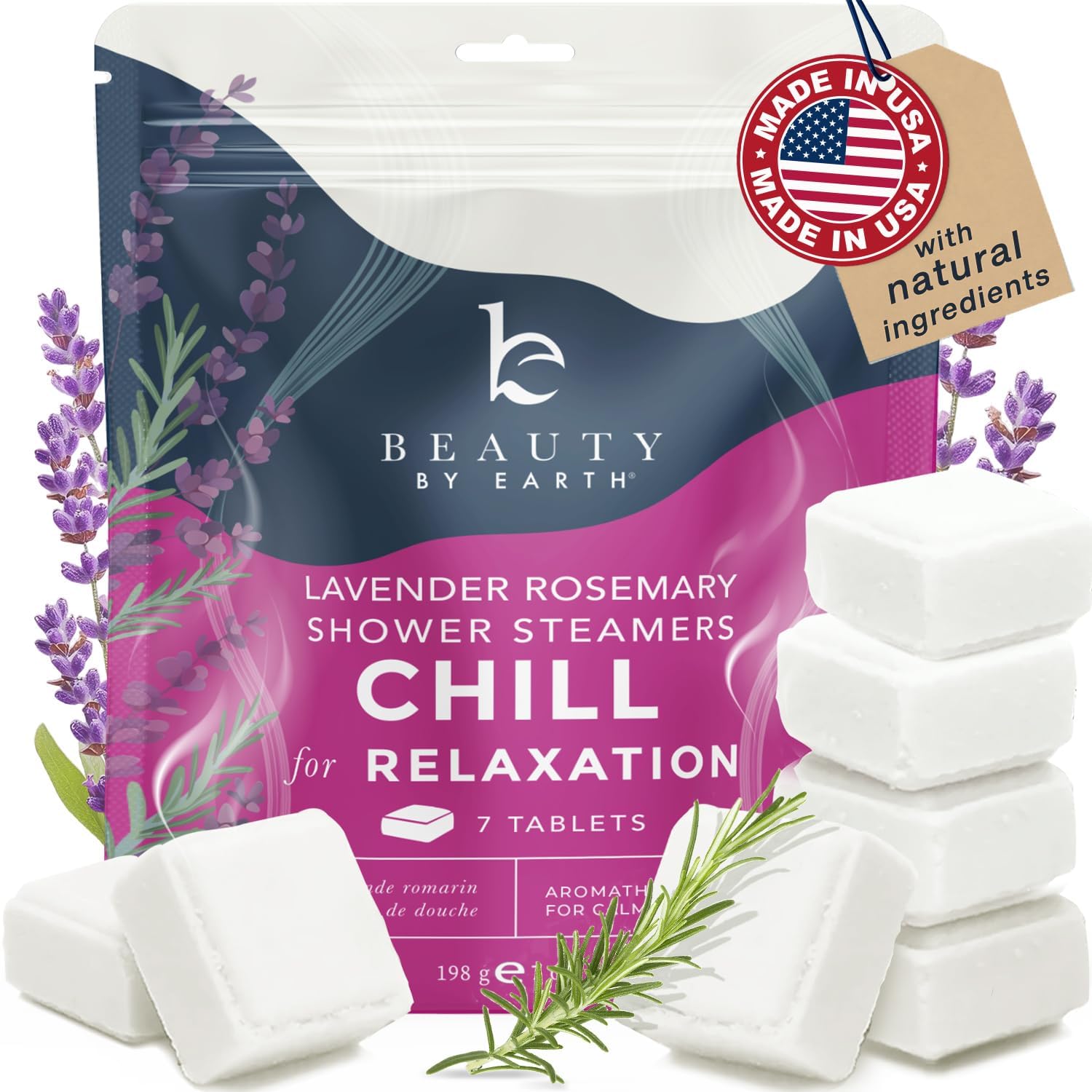 Beauty by Earth Shower Steamers – Lavender Aromatherapy, USA Made, Large Shower Bombs, Gift Idea