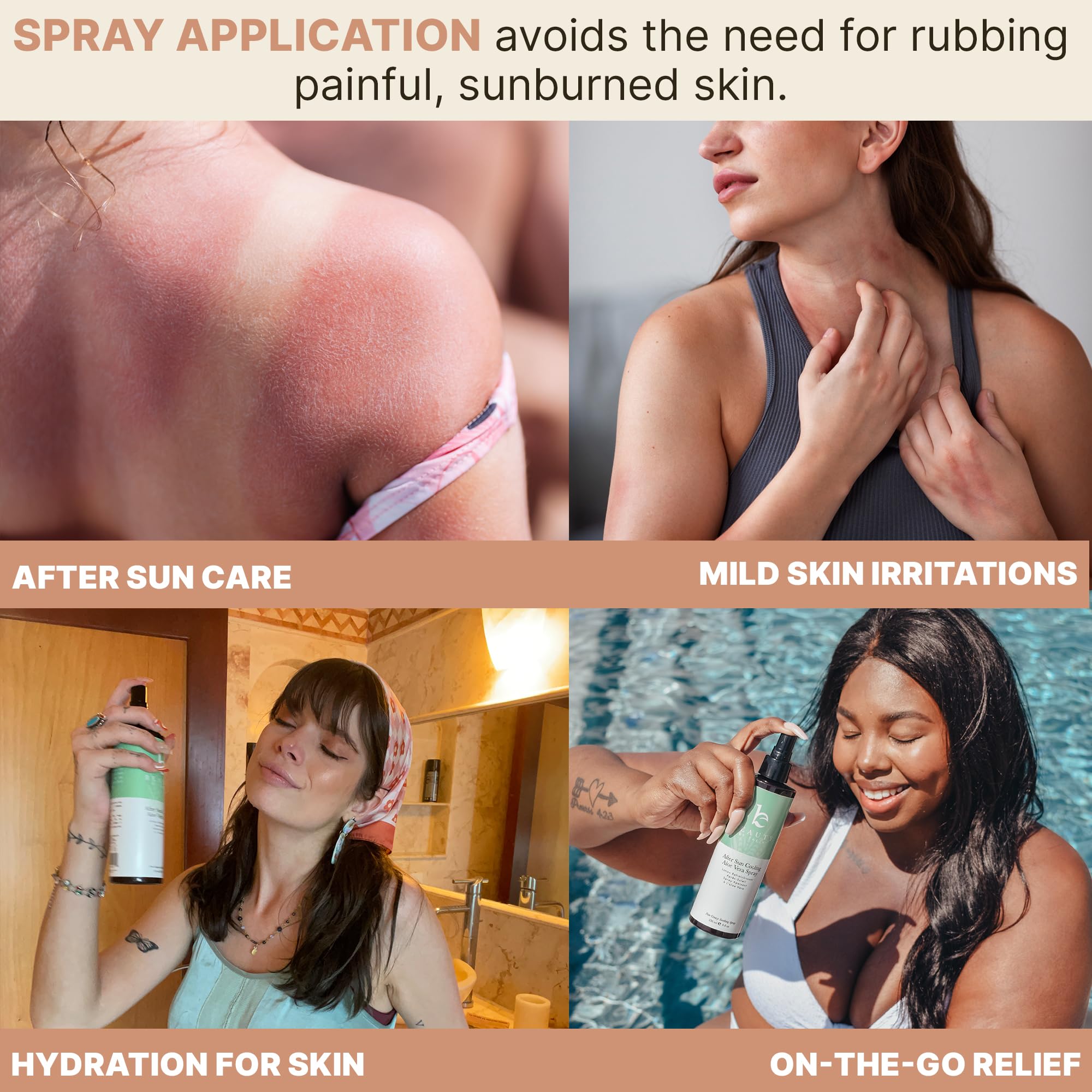 Beauty by Earth After Sun Cooling Aloe Vera Spray – USA Made Sunburn Relief