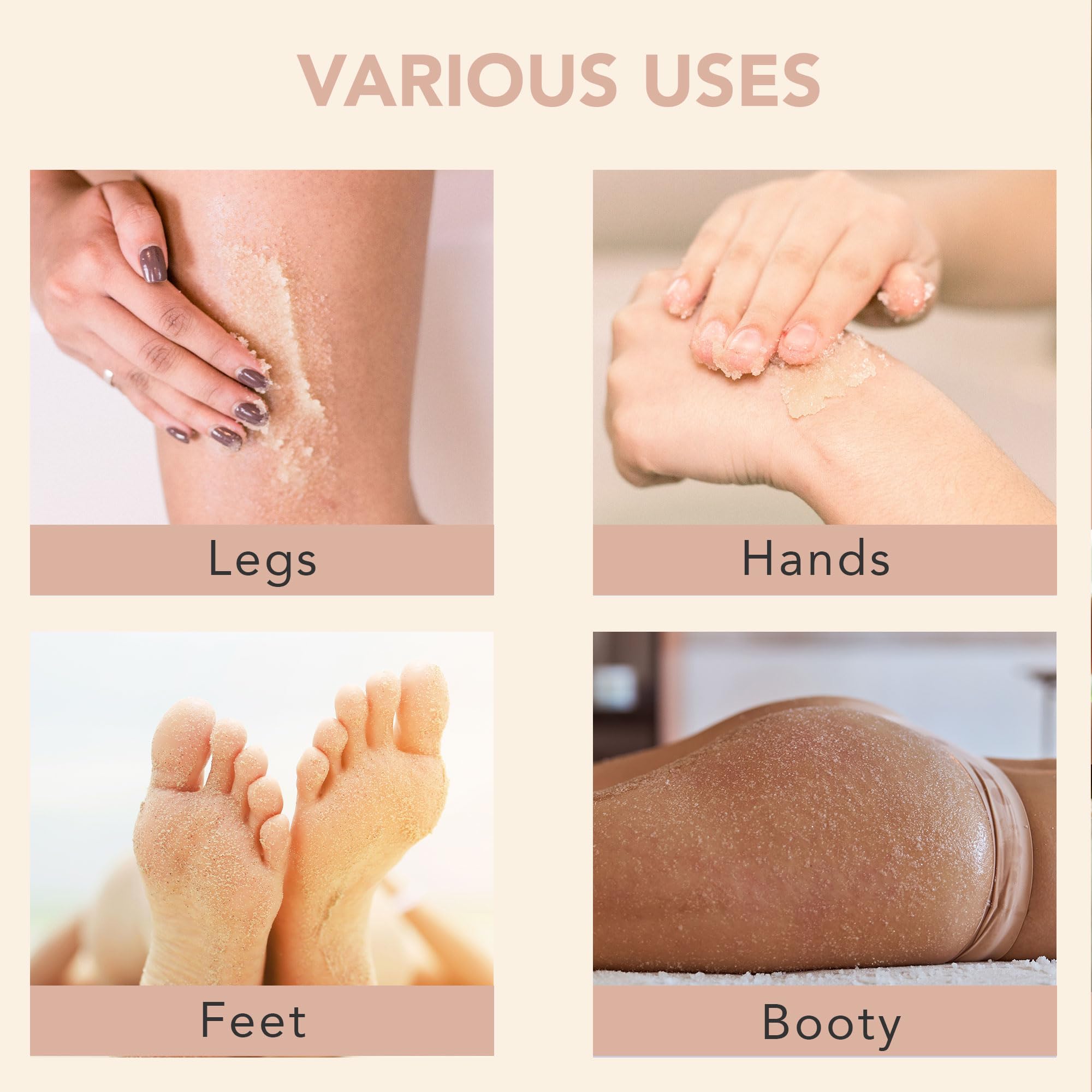 Beauty by Earth Organic Vanilla Coconut Body Scrub – USA Made Sugar Exfoliator