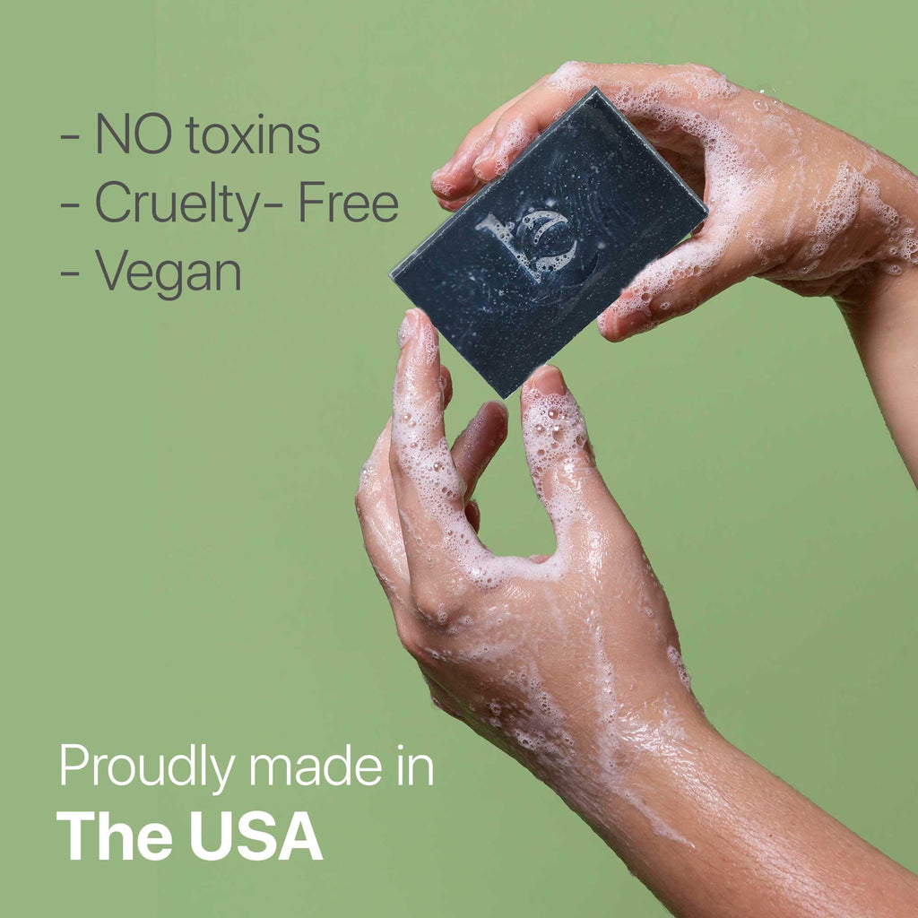 Beauty by Earth Peppermint Tea Tree Charcoal Bar Soap | USA Made, Natural & Organic for Acne & Oily Skin