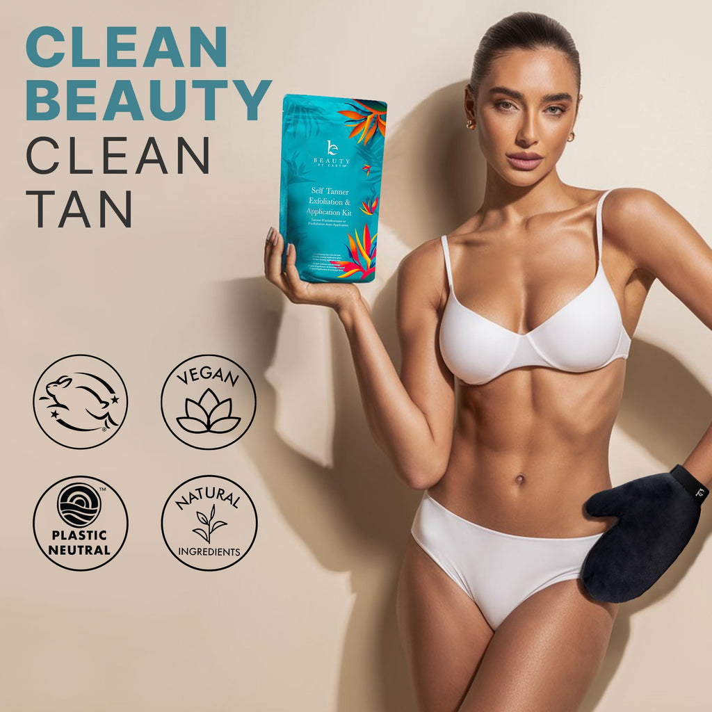 Beauty by Earth Self Tanner Kit – USA Made, Organic & Natural Sunless Tan for Face & Body